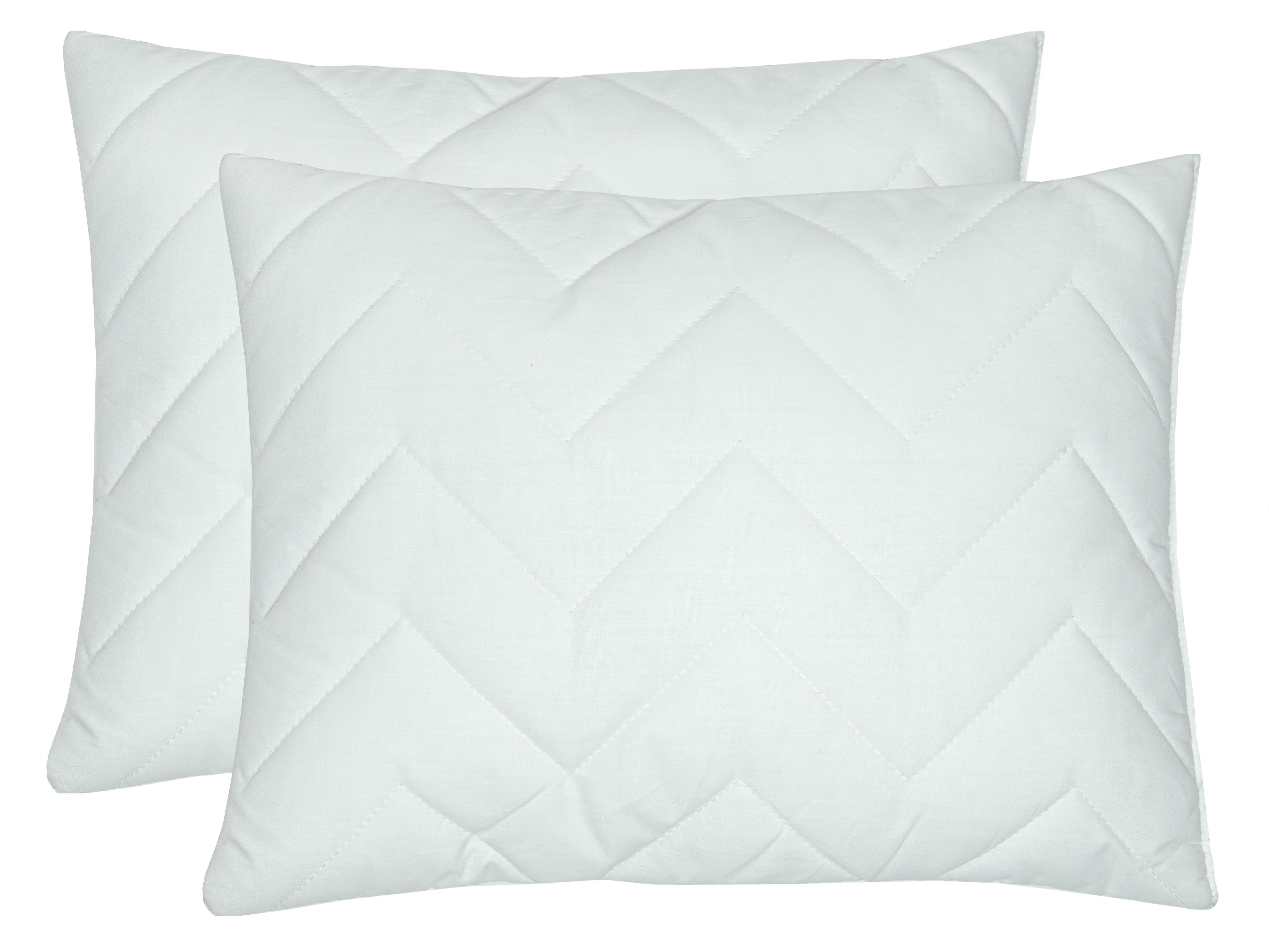 ZOLLNER Kopfkissen, Füllung: 100% Silikonisierte Polyesterhohlfaserbällchen, Seitenschläfer, Spar-Set, 35 x 45 cm, 50% Polyester, 50% Baumwolle, vom Hotelwäschespezialisten