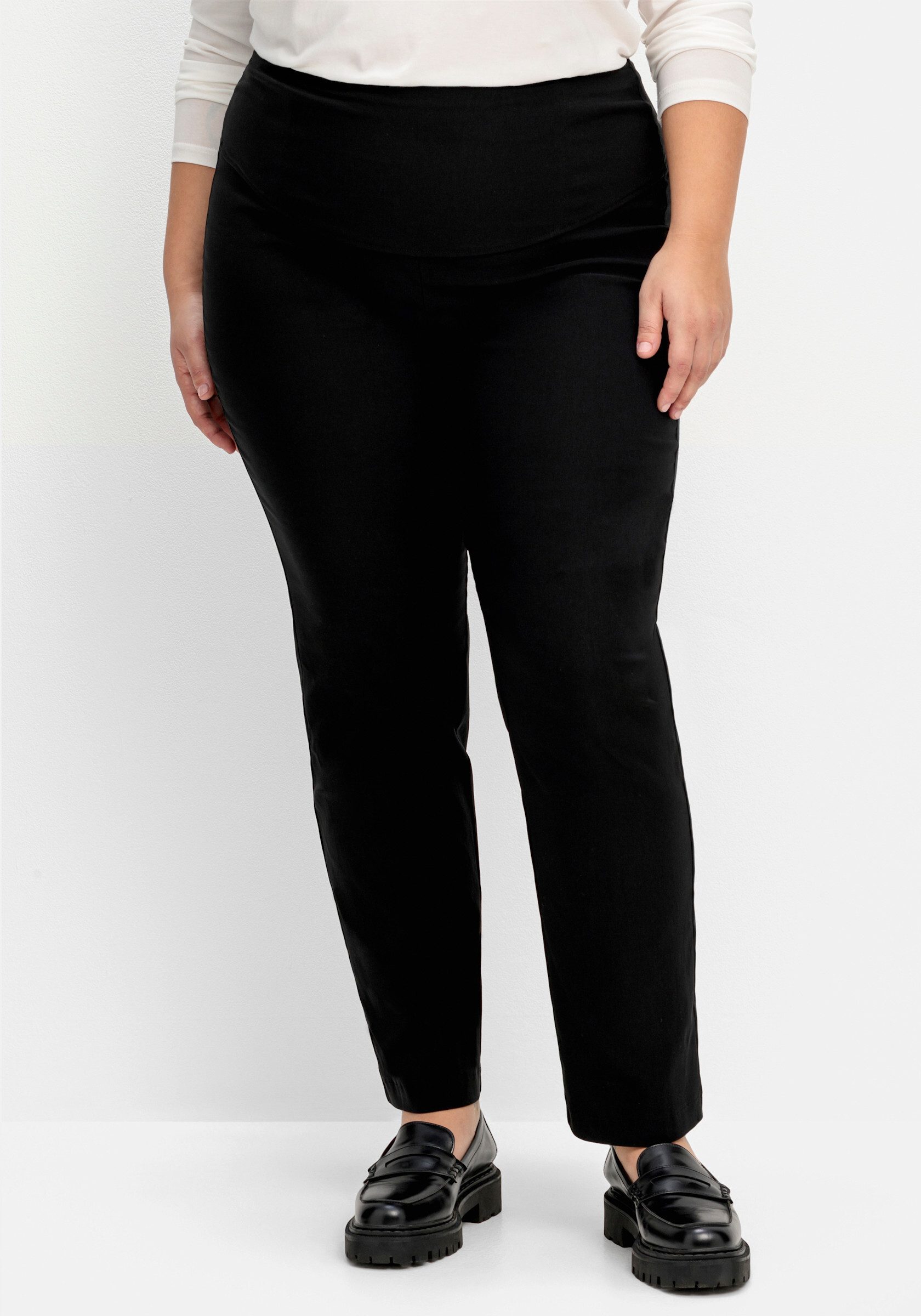 Sheego Jerseyhose Schlupfhose Innenbeinlänge ca. 85 günstig online kaufen