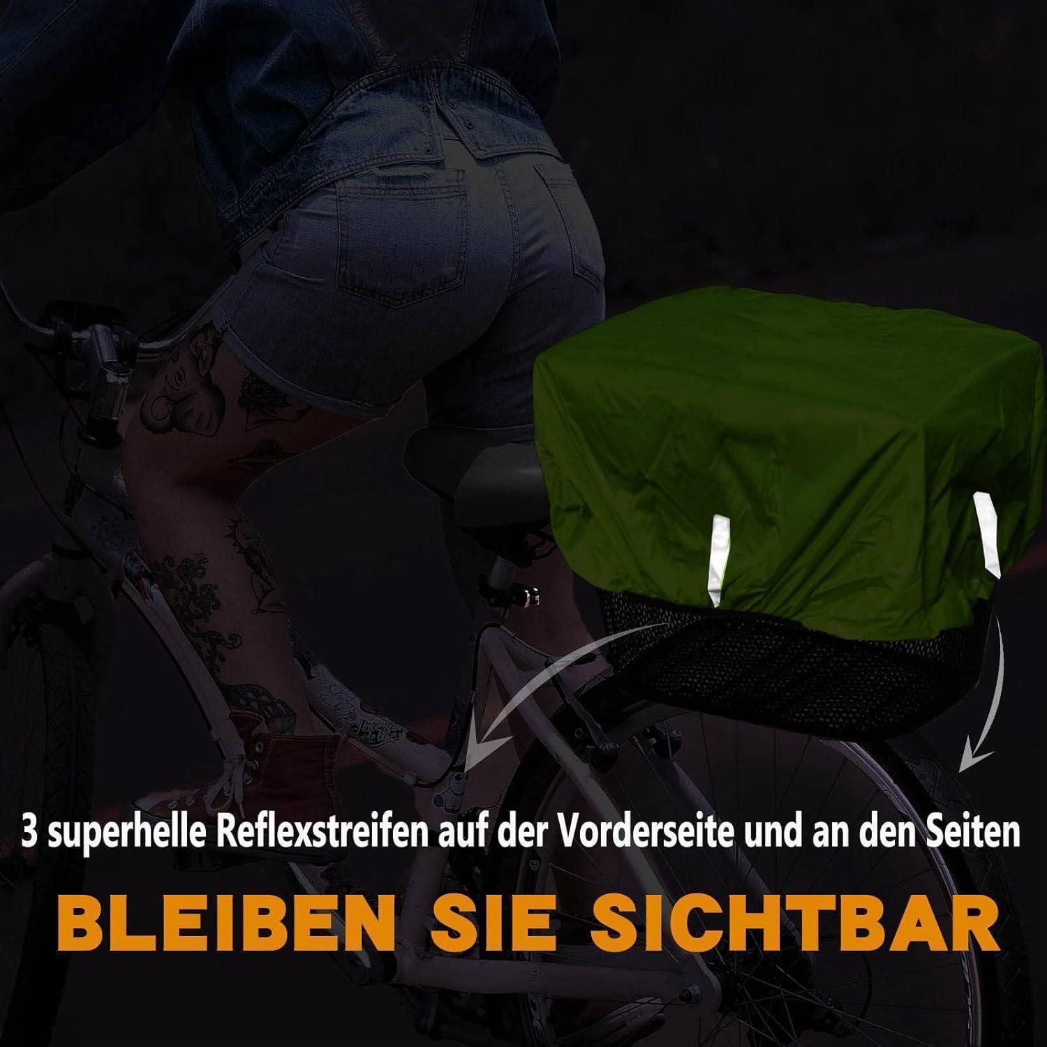 LuxusKollektion Abdeckhaube Korbabdeckung Fahrrad wasserdicht Neon Gelb Einheitsgröße – Bild 4 von 5