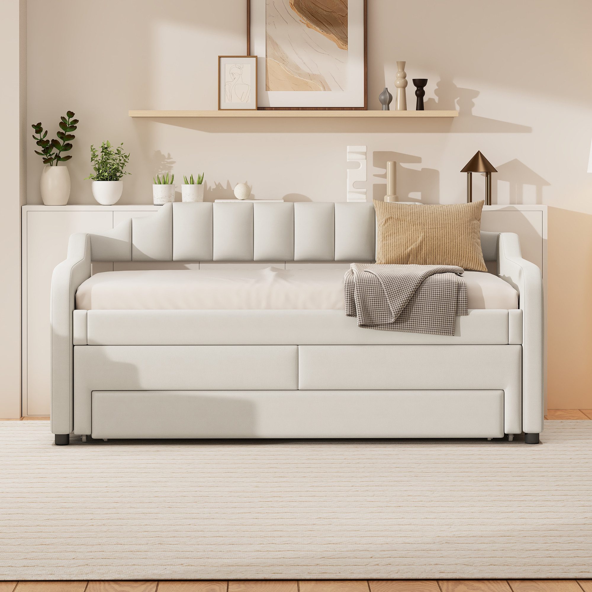 Odikalo Schlafsofa Tagesbett Gästebett polster Rollcontainer günstig online kaufen