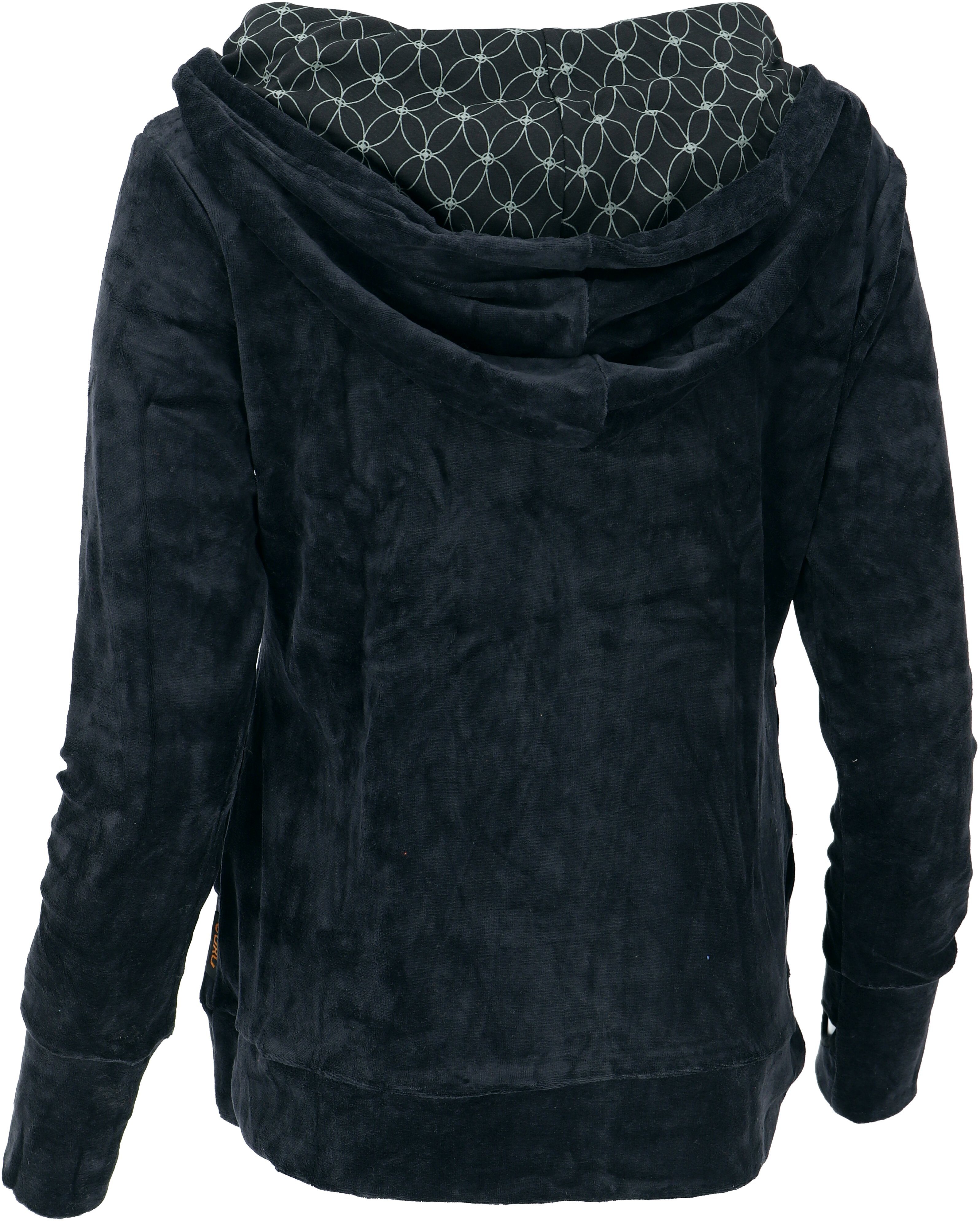 Guru-Shop Longsleeve Nicki-Kapuzenpullover, weicher Hoodie, Boho.. günstig online kaufen