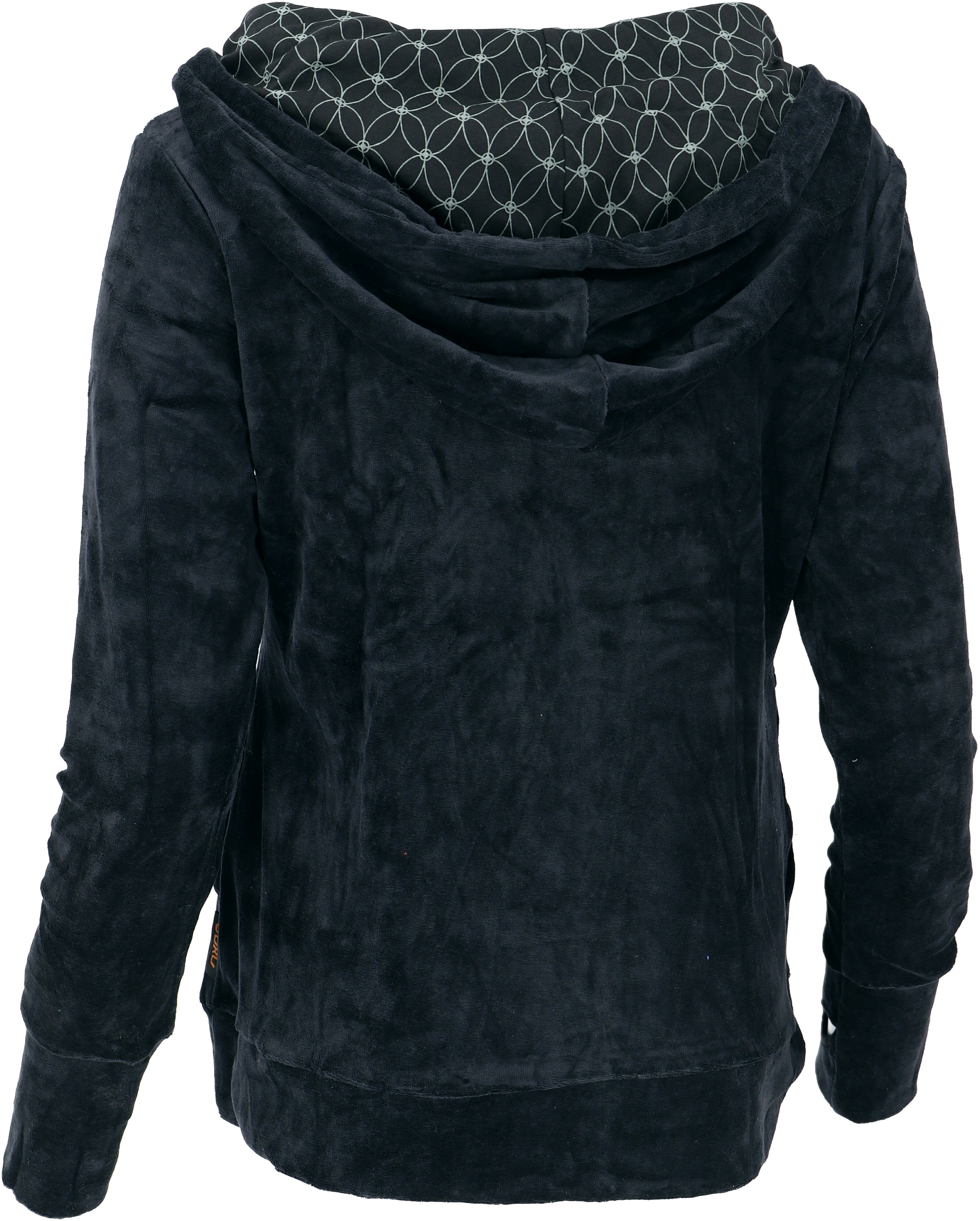 Guru-Shop Longsleeve Nicki-Kapuzenpullover, weicher Boho.. Hoodie