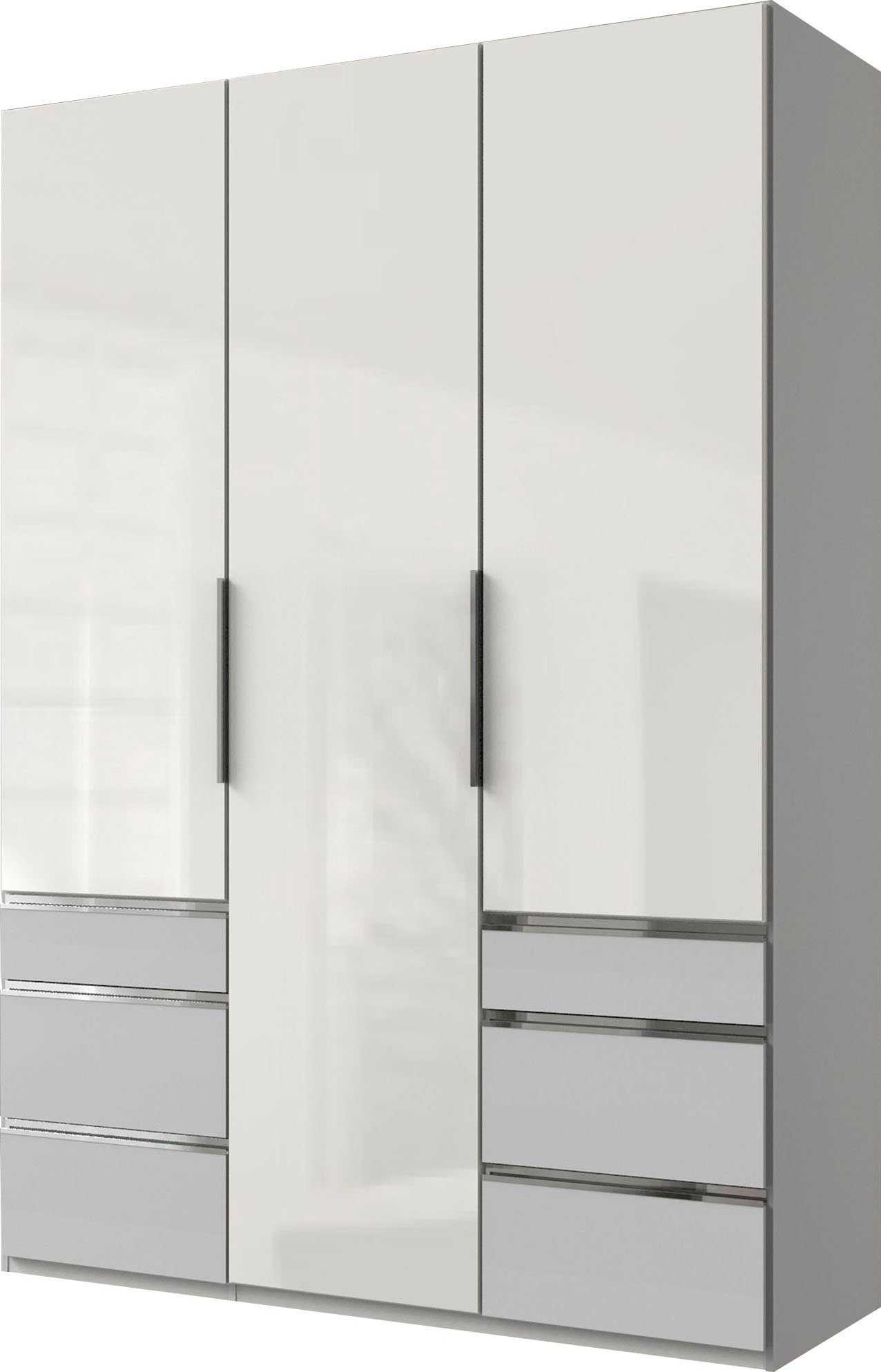 To Fresh Grey/Weißglas Glastüren Go mit vollflächigen Kleiderschrank Light Level