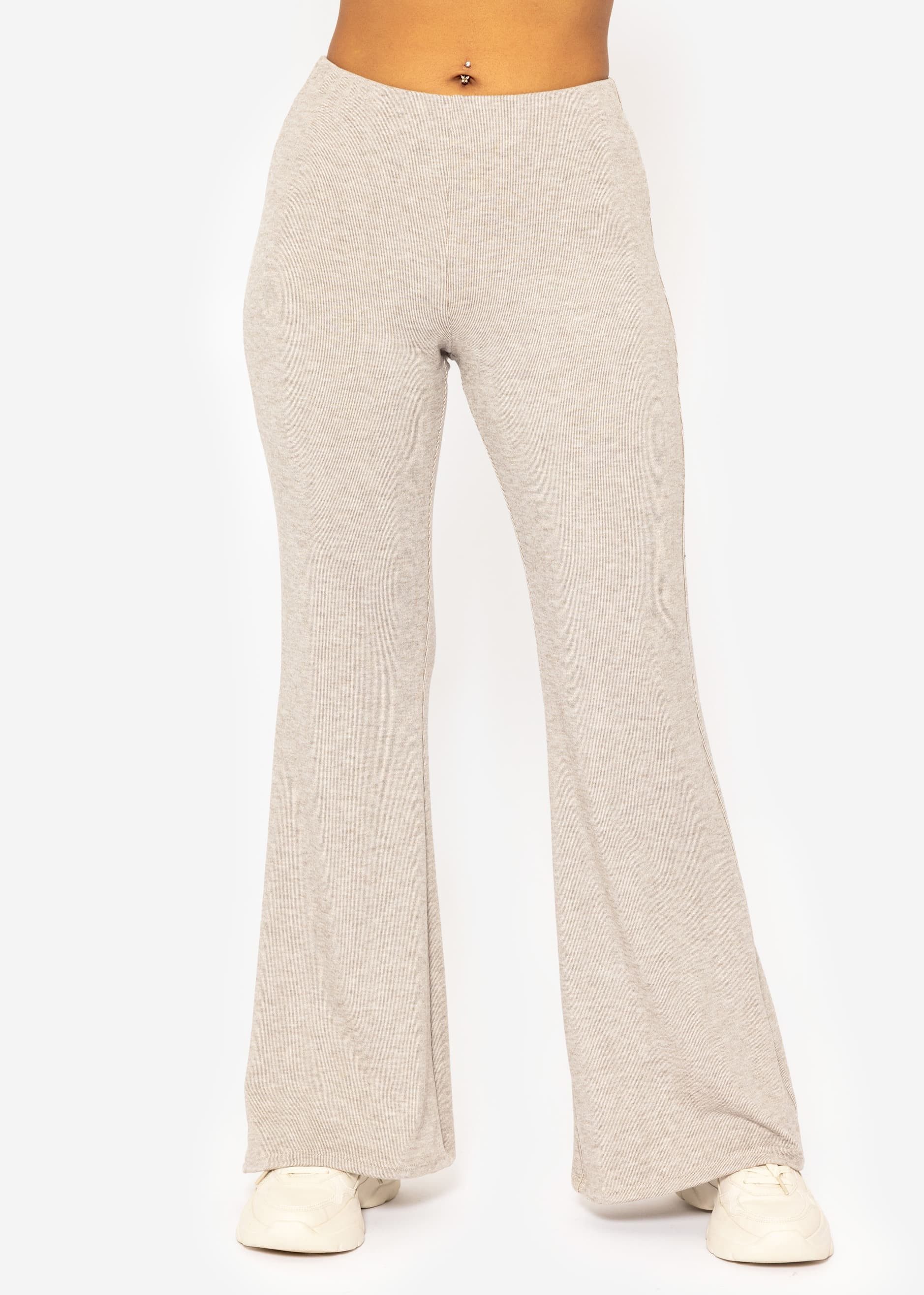 SASSYCLASSY Marlene-Hose Flared Jerseyhose Damen Jersey-Pants günstig online kaufen