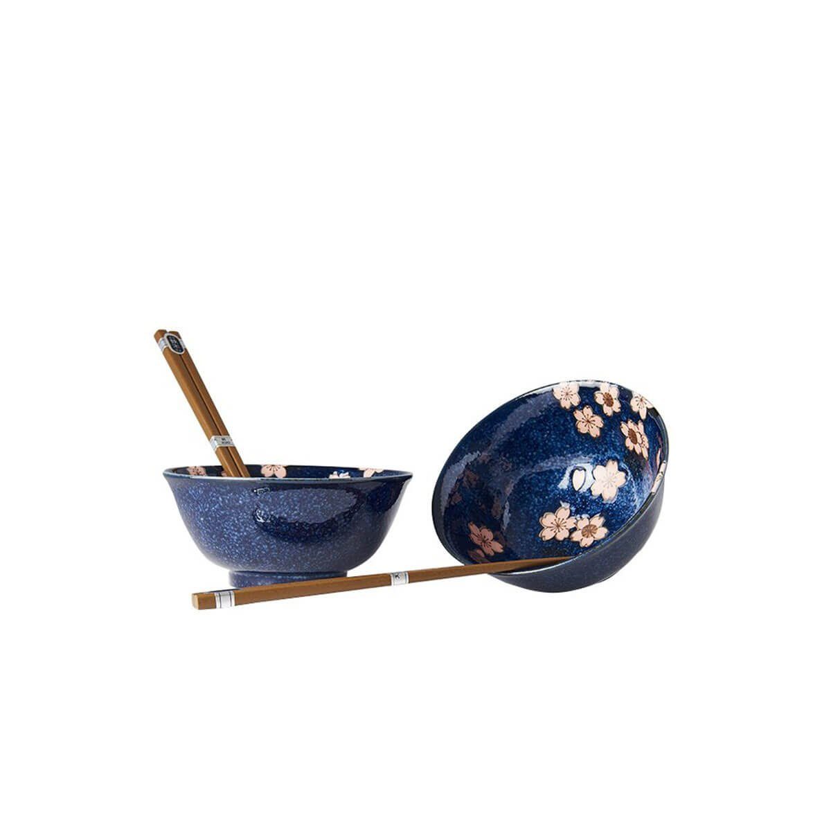 Made in Japan Tafelservice Bowl & Chopsticks 2er Set, Keramik, Holz