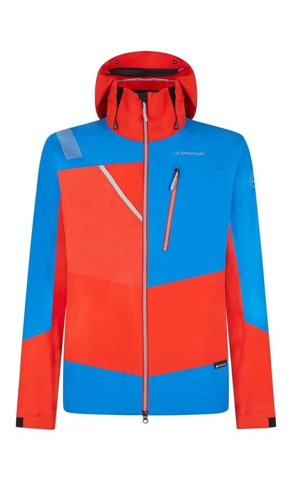 Softshelljacke Wanderjacke Alpine Guide GTX (wasserdicht) blau/rot Herren