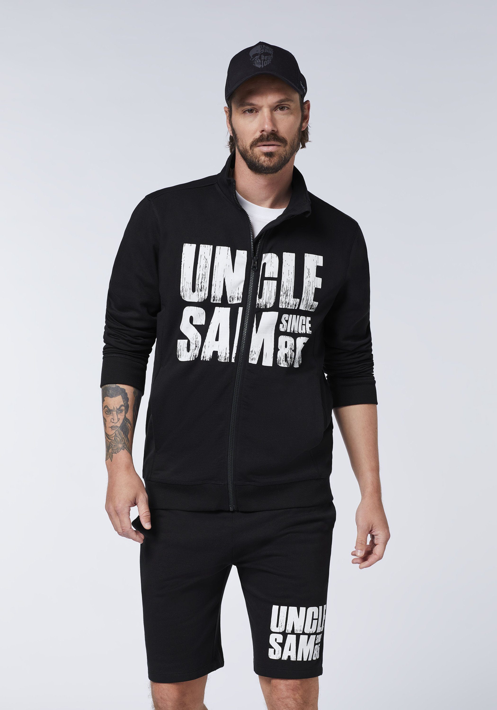 Uncle Baumwollmix Sam aus Sweatjacke Black 19-3911 Beauty