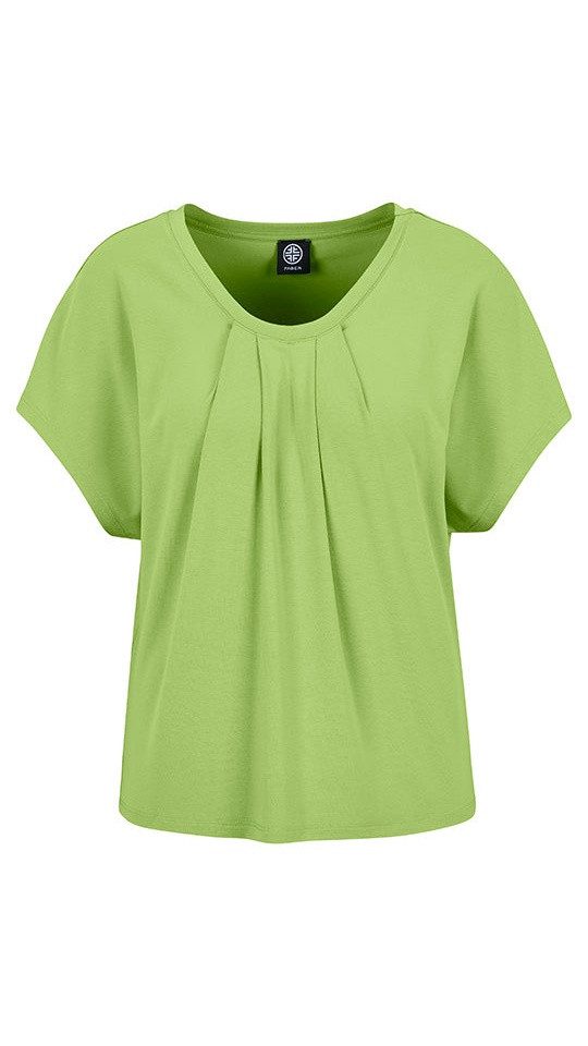 Faber Rundhalsshirt Rundhalsshirt mit Raffungen in Lime