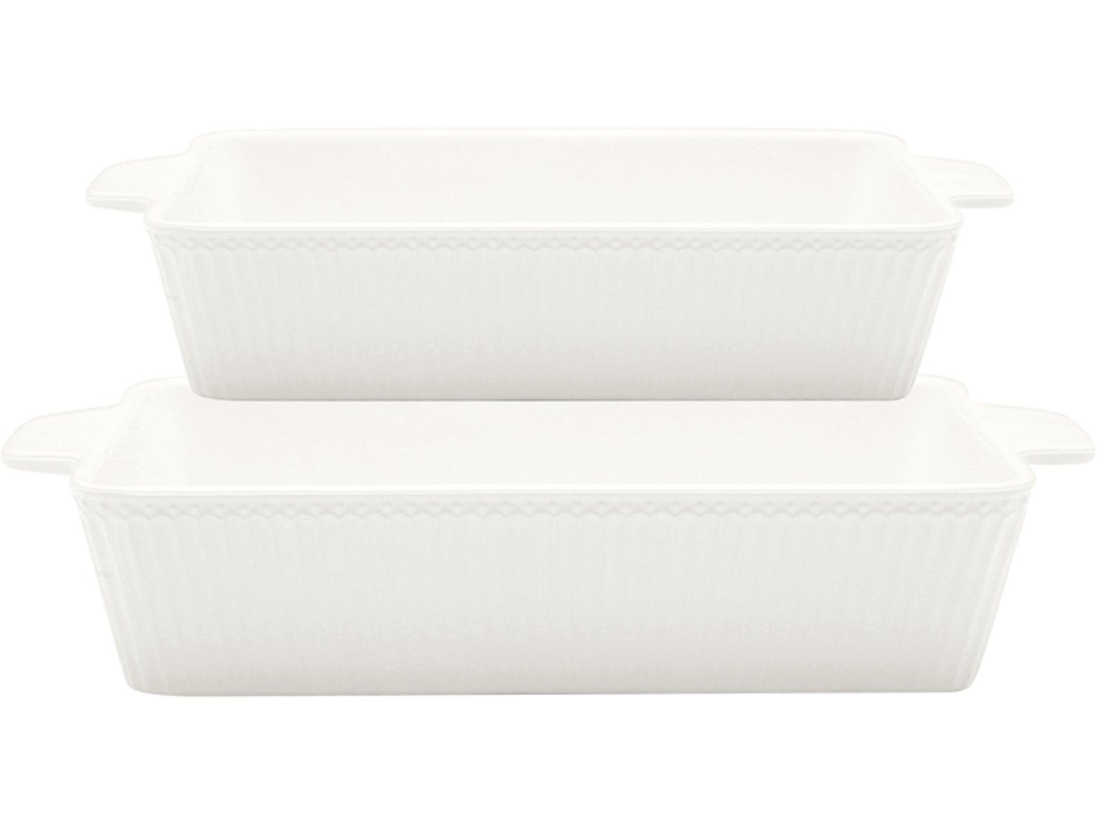 Greengate Auflaufform Alice Auflaufform white Set2, Steinzeug