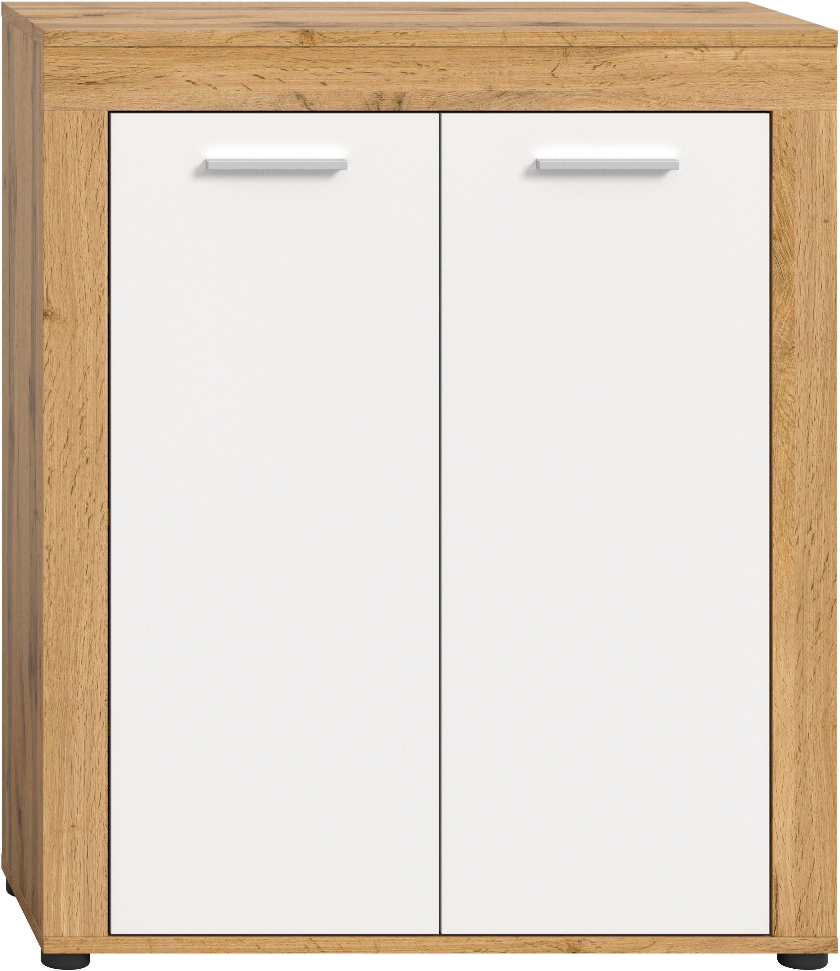 OTTO home Schuhschrank AOSTA, Höhe 95cm, 2 Türen, 3 Einlegeböden, 4 Fächer (in verschiedenen Farbausführungen erhältlich, individuell kombinierbar) Kommode, Schrank, Sideboard, Flurkommode, Anrichte, Garderobenschrank