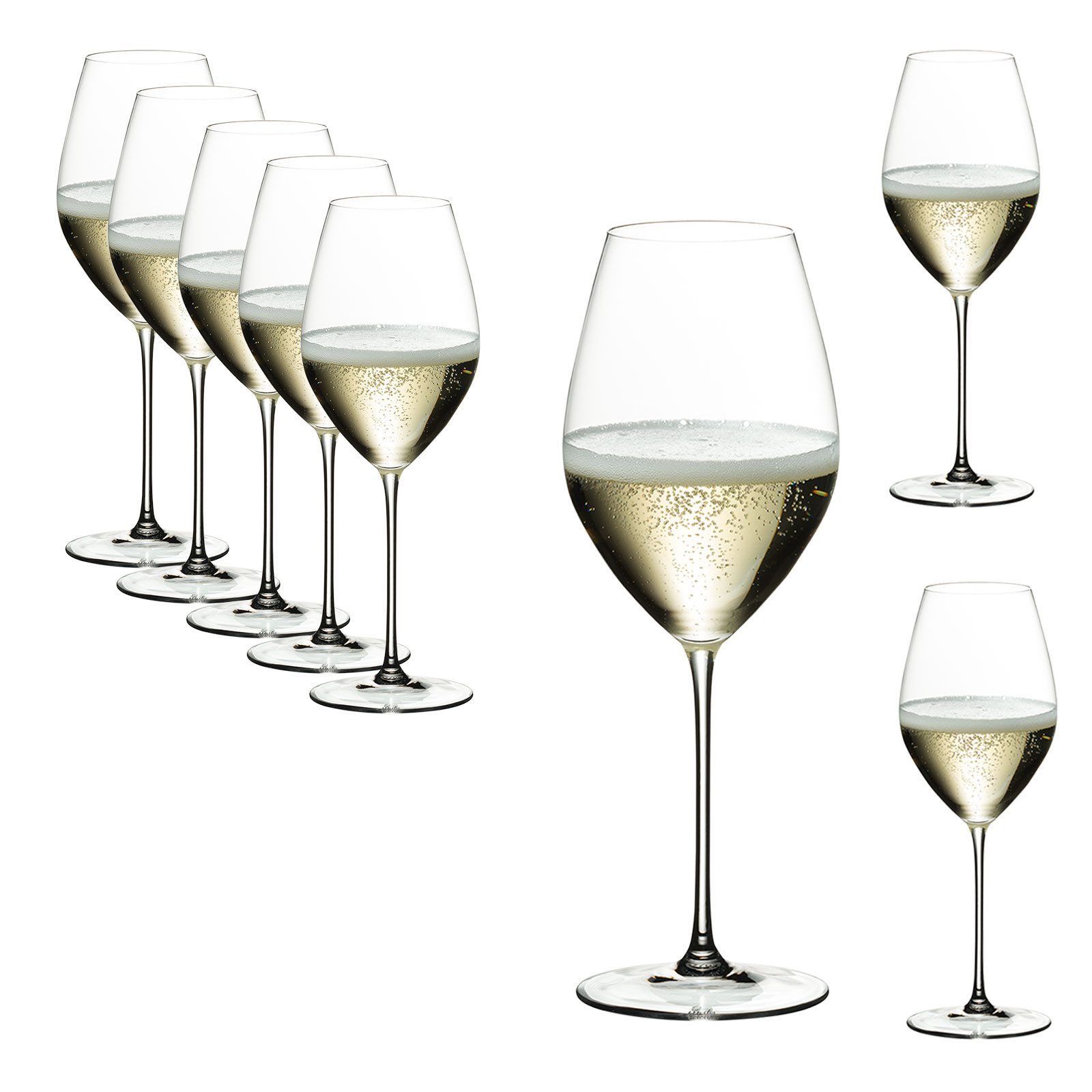 RIEDEL THE WINE GLASS COMPANY Glas Veritas Champagner Glass Set 8tlg, 8-tlg., Kristallglas