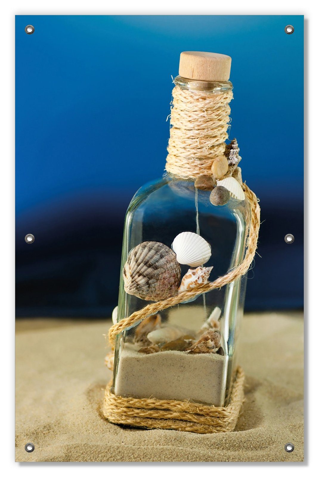 Sonnenschutz Flaschenpost vom Meer, Wallario, blickdicht, mit Saugnäpfen, wiederablösbar und wiederverwendbar