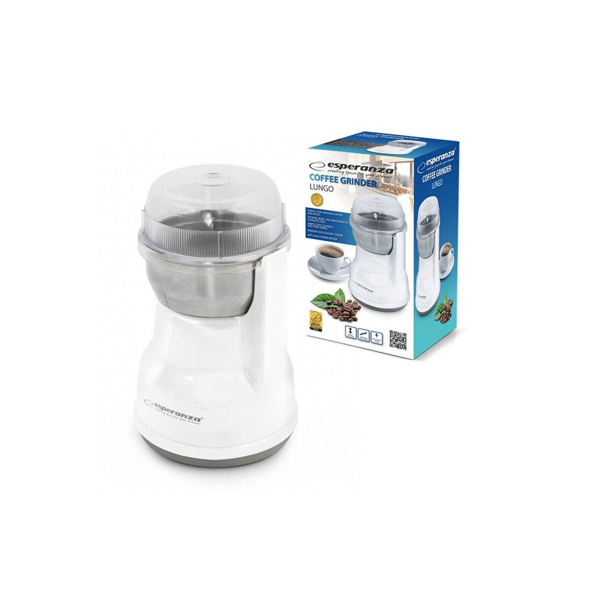 Esperanza Kaffeemühle Esperanza Lungo Kaffeemühle elektrisch Weiß