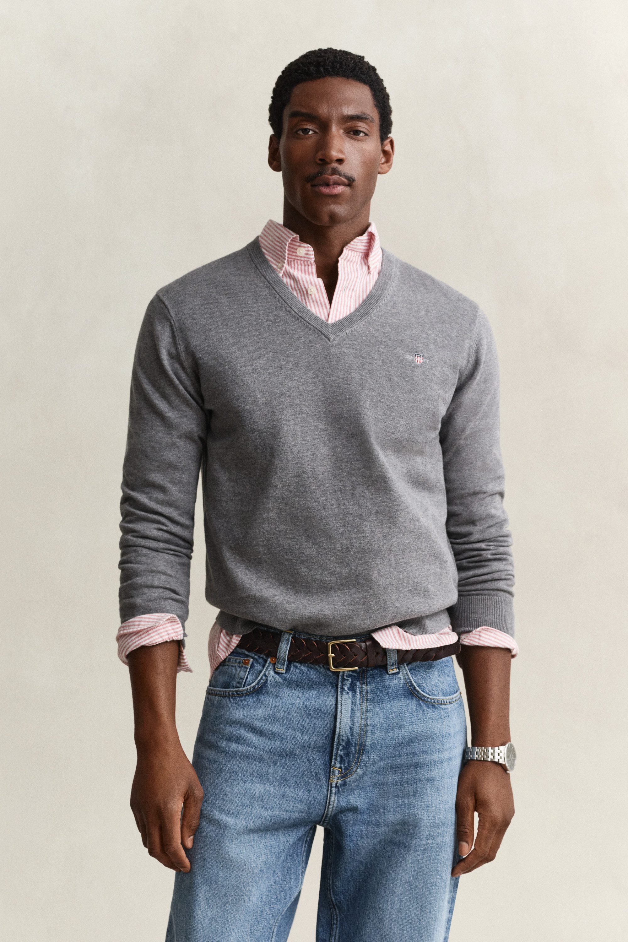 Gant V-Ausschnitt-Pullover CLASSIC COTTON V-NECK Regular fit mit V-Ausschnitt