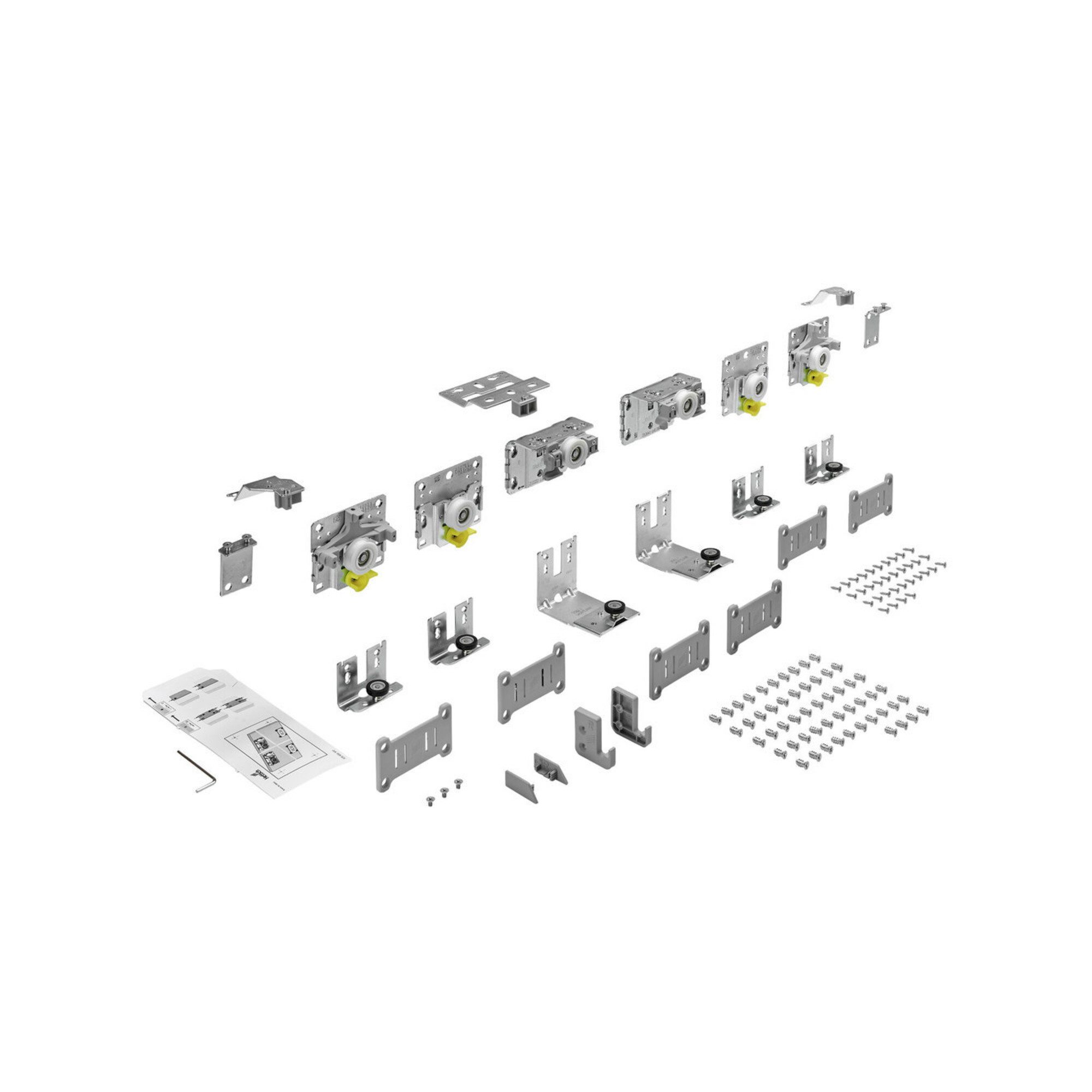 Hettich Schiebetür Hettich Faltt.-Laufteilset max.50kg TopLine L, 9242713, verzinkt