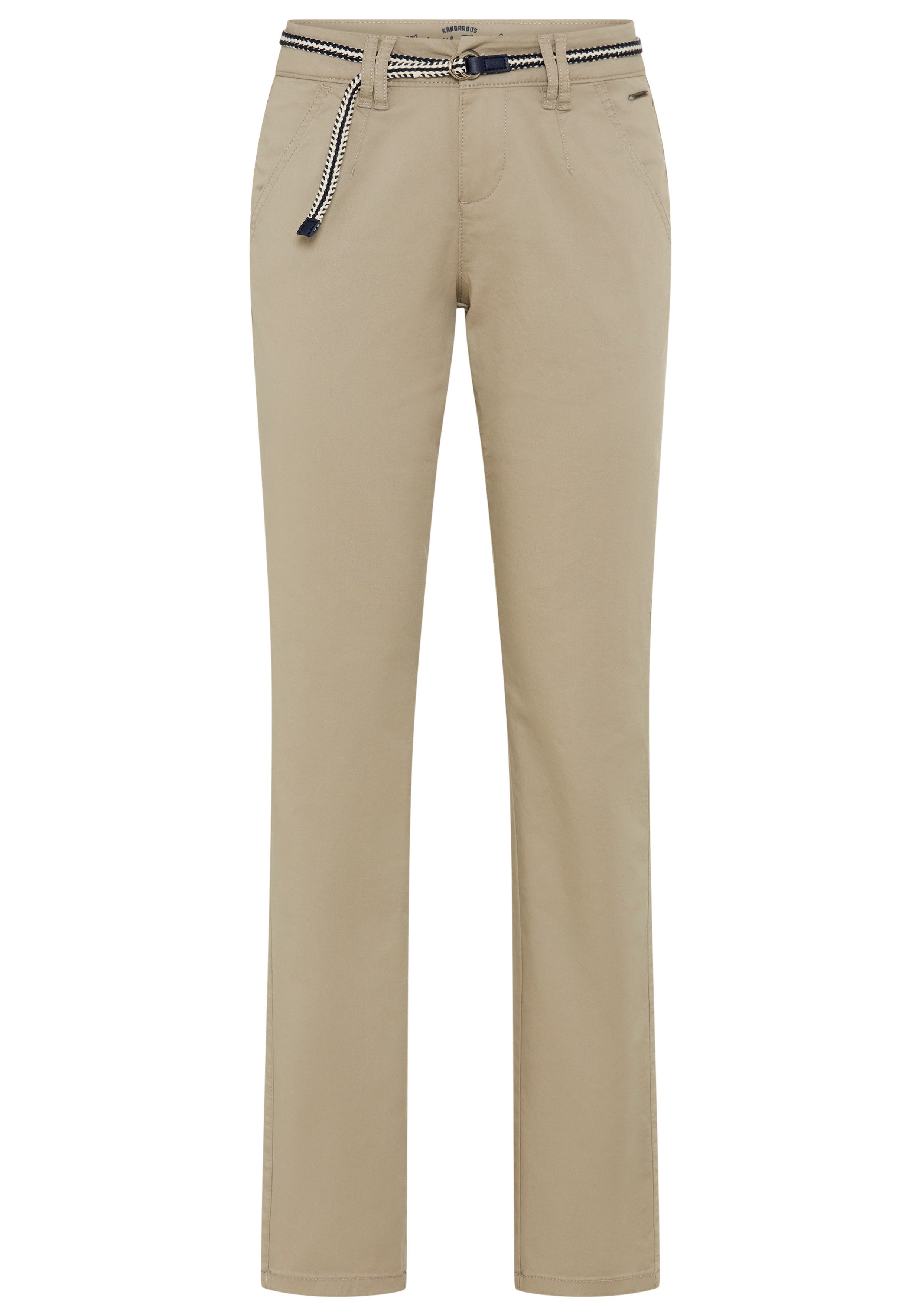 KangaROOS Chinohose (Set, 2-tlg., mit Gürtel) in schmaler Form, mit Kordel zu binden