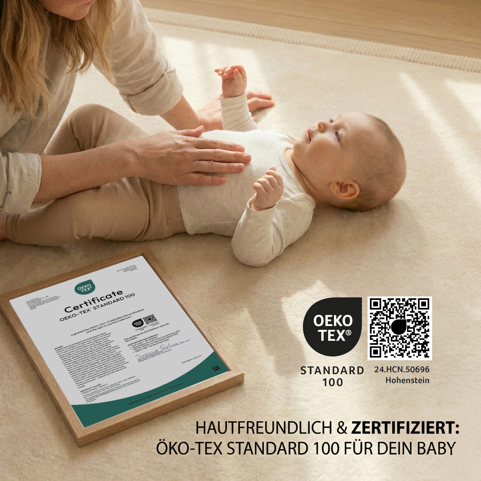 Sanosoft Kinderteppich Sanosoft samtweicher und kuscheliger Krabbelteppich "Sterne" 120x170cm, Höhe: 30 mm, Öko-Tex 100 – Bild 4 von 5