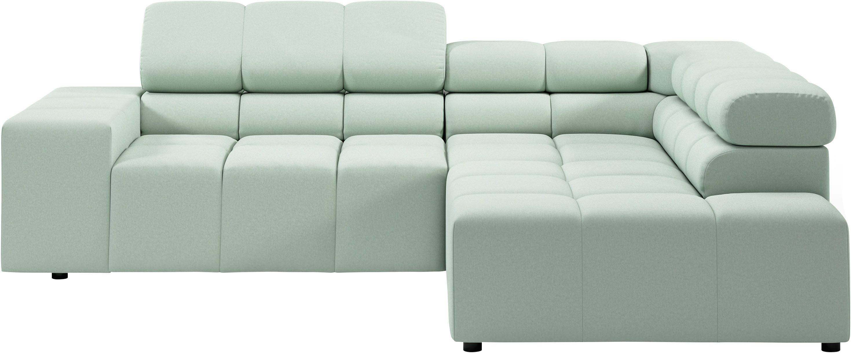 Ecksofa Ancona, Ecksofa, incl. Kopfteilverstellung, Breite 249 cm, L-Form