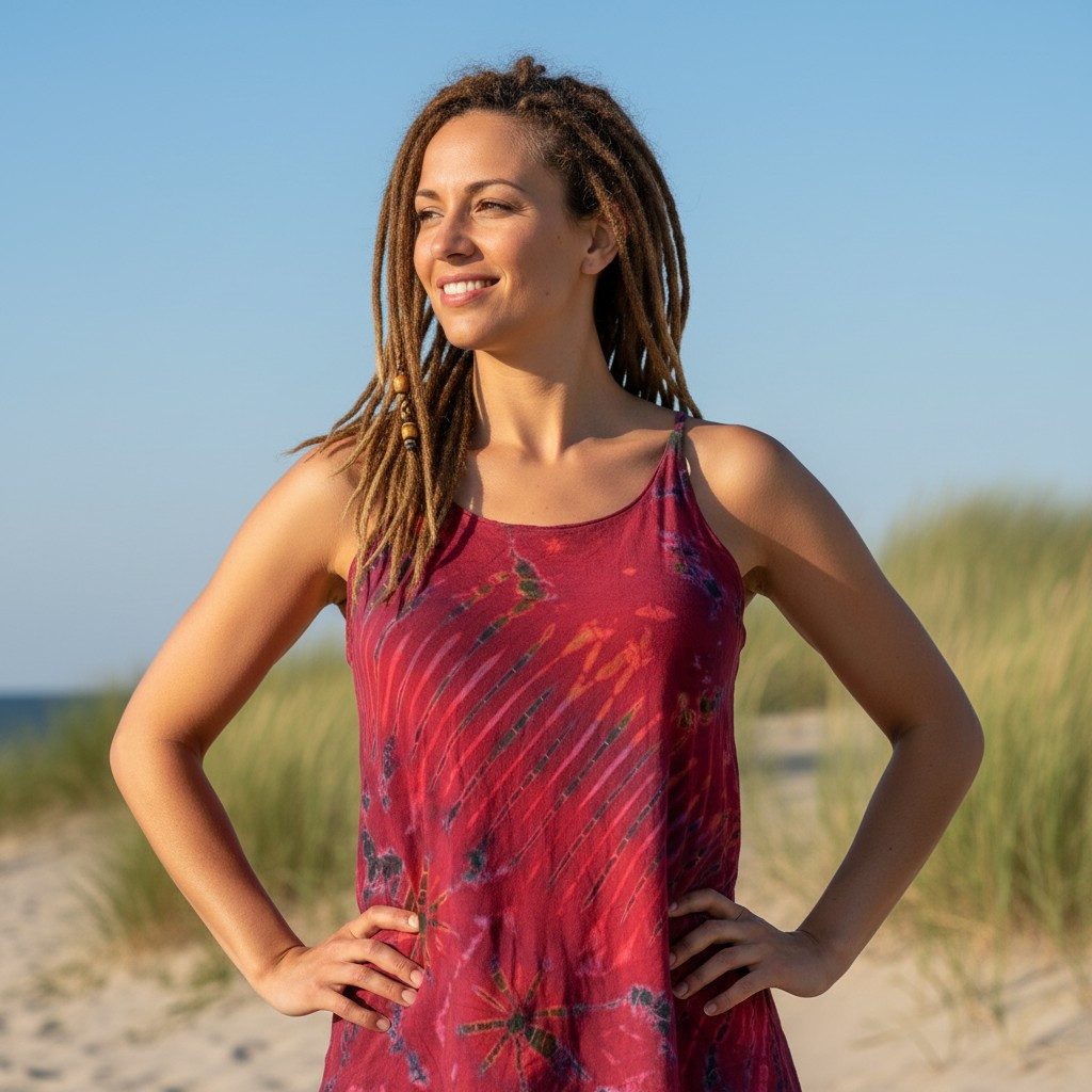 Guru-Shop T-Shirt Batik Hippie Top - rot Festival, Ethno Style, Hippie, alt günstig online kaufen