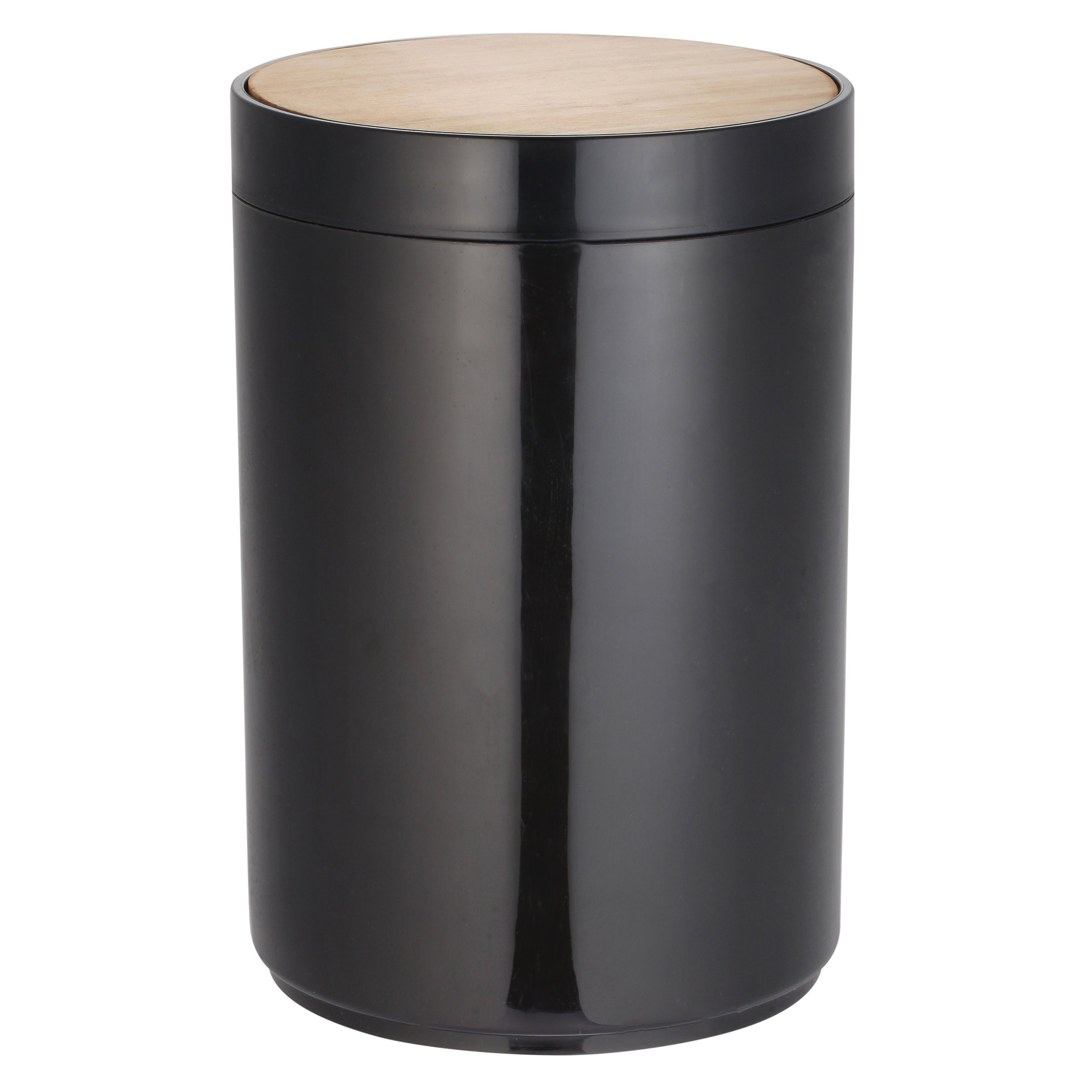 MSV Kosmetikeimer OSLO Design, Schwingdeckeleimer, Bambus, ØxH: ca. 18x26,3 cm, 5 L