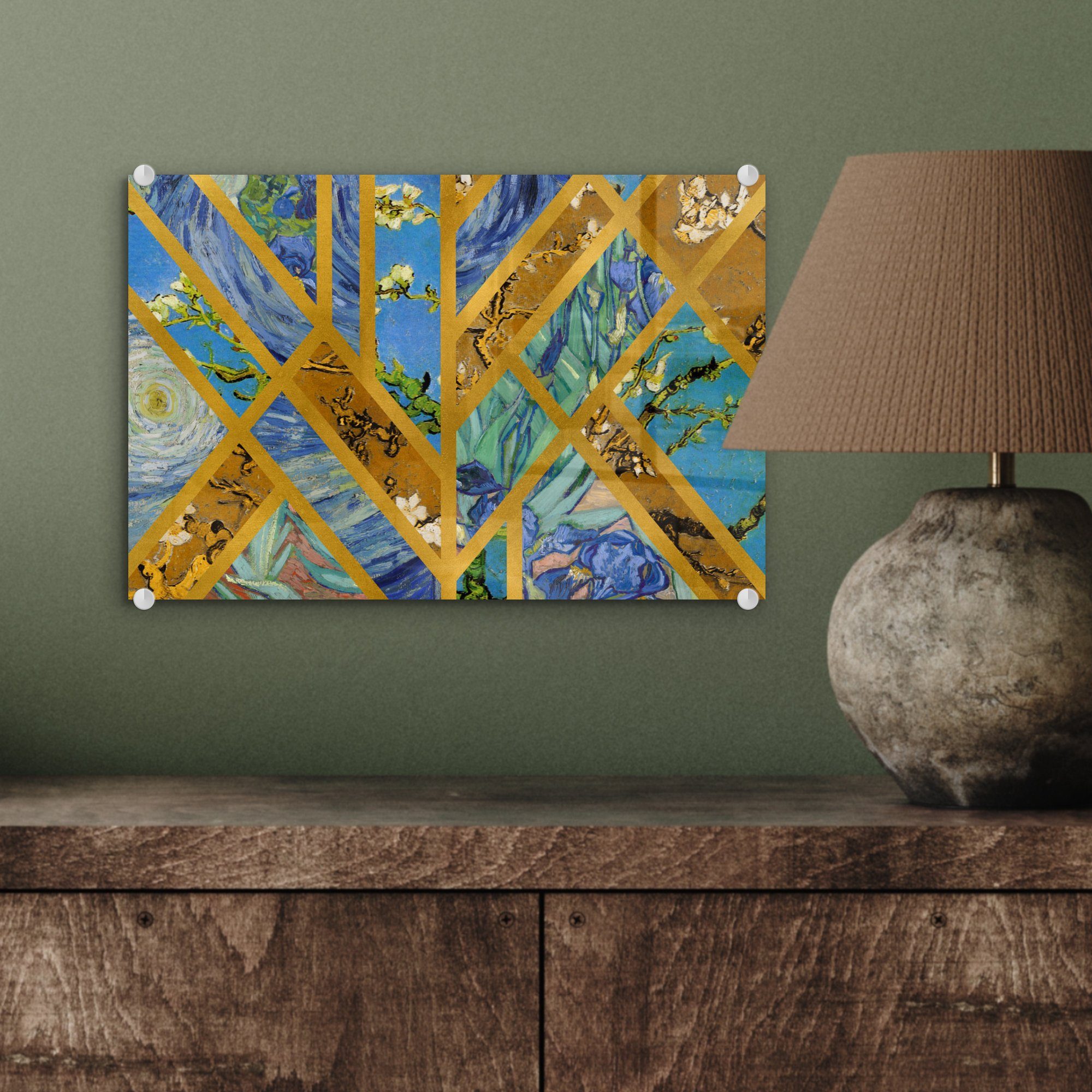 MuchoWow Acrylglasbild Kunst - Bilder Gogh Foto Van auf (1 Alte Wanddekoration auf Glasbilder St), - Glas - Wandbild Meister, Glas - 