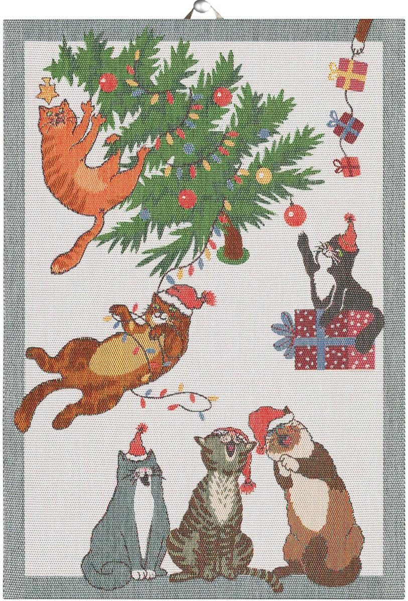 EKELUND MASTER WEAVERS 1692 Geschirrtuch Küchenhandtuch Purr-Fect Christmas 599 35x50 cm, (1-tlg., 1 x Geschirrtuch), Pixel gewebt (6-farbig)