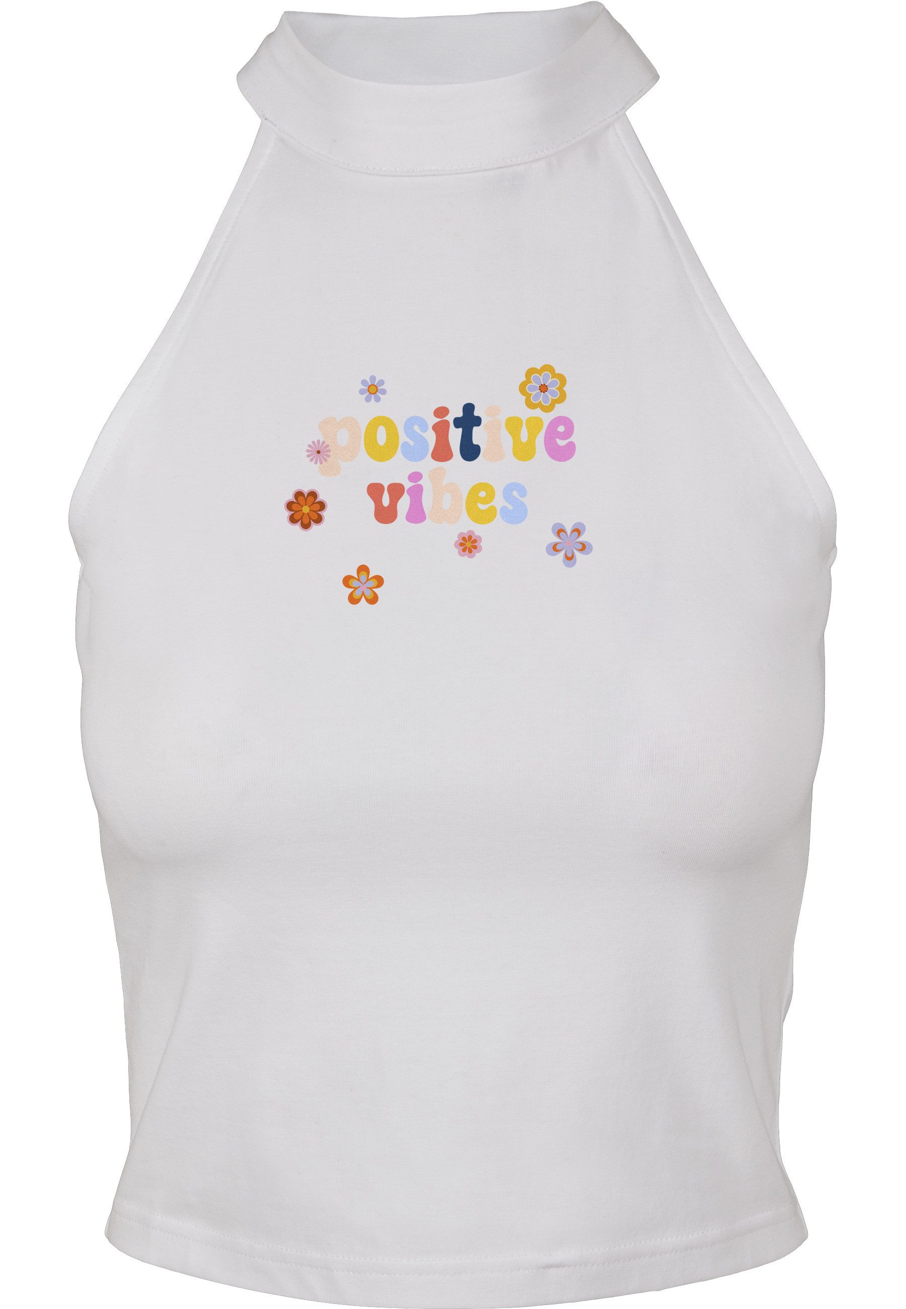 Tanktop Miss Tee Damen Positive Vibes Turtleneck Short Top