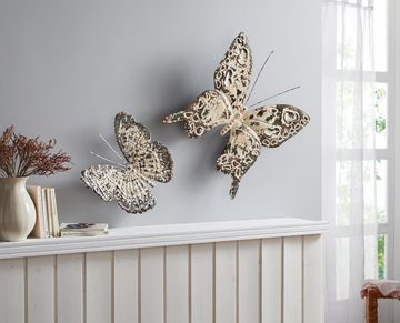 Home affaire Wanddekoobjekt Wanddeko Vintage Butterfly, Wanddekoration, Schmetterling, aus Metall