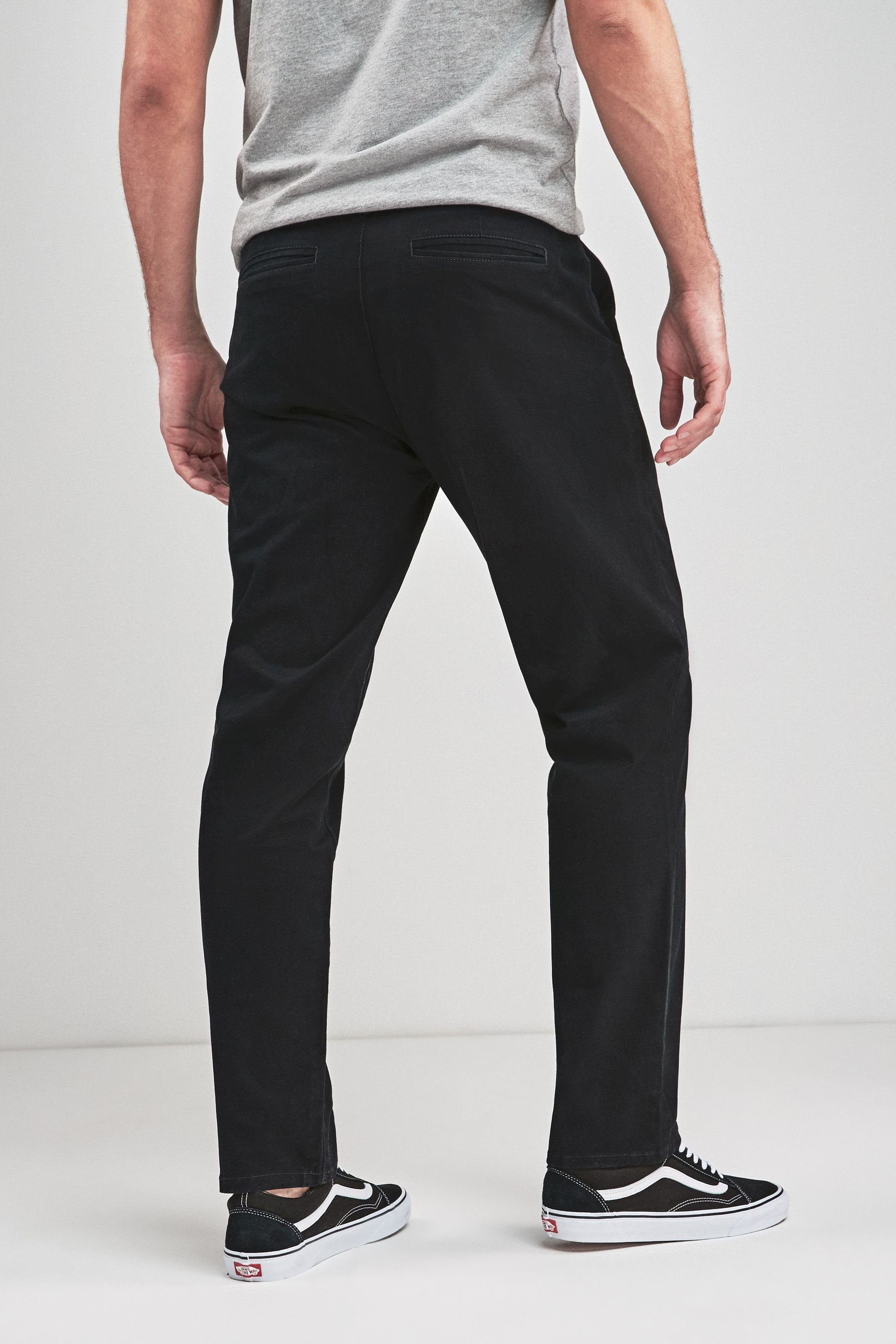 Next Chinohose Relaxed Fit Stretch-Chinohose (1-tlg) Black