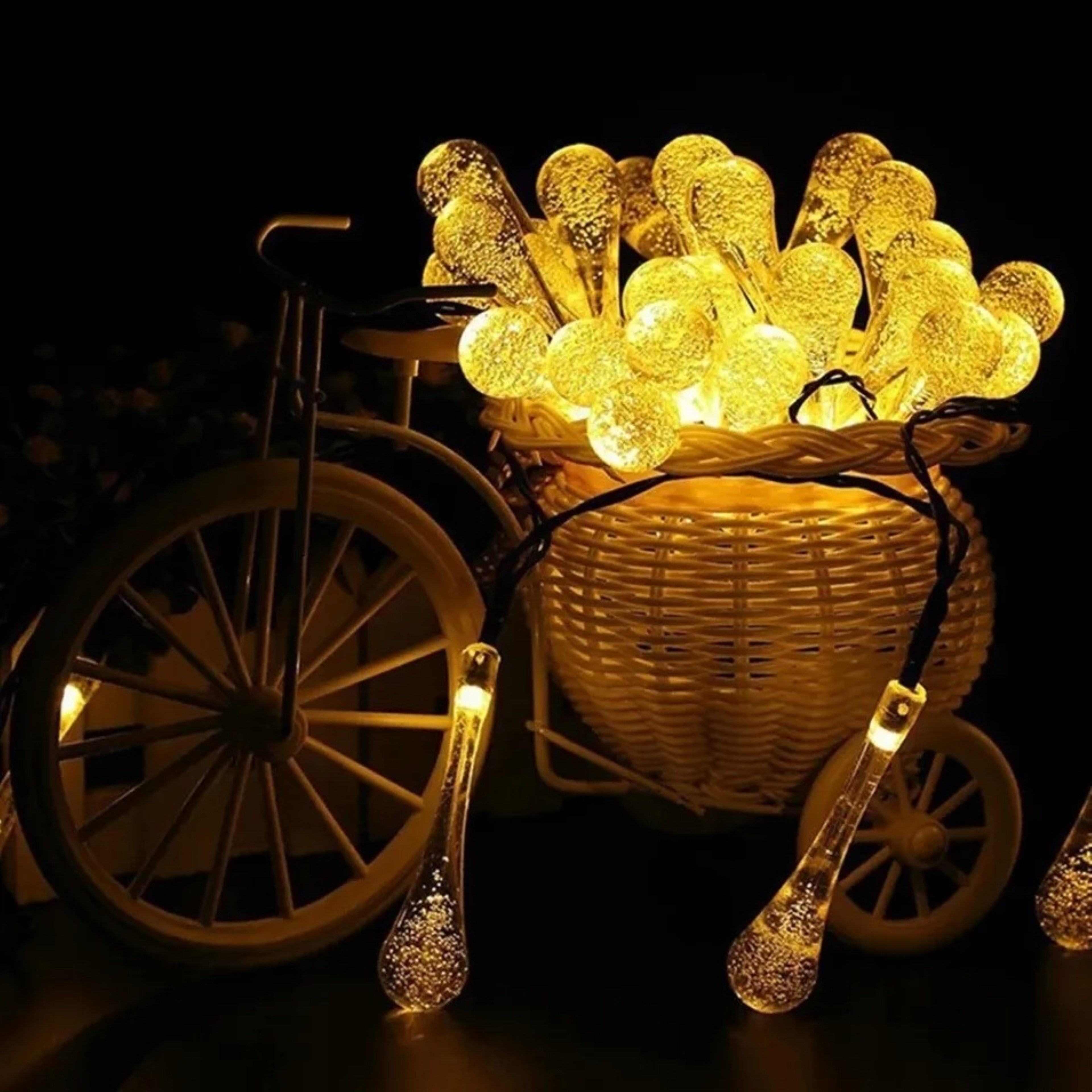 LEDLIGHT LED-Lichterkette Solar-Girlande 20 LED Glühbirnen 4,5m – Gartenbeleuchtung, IP44, 20-flammig, Kabellose Solar-Girlande, 20 LED, IP44, warmweiß, wetterf – Bild 4 von 5