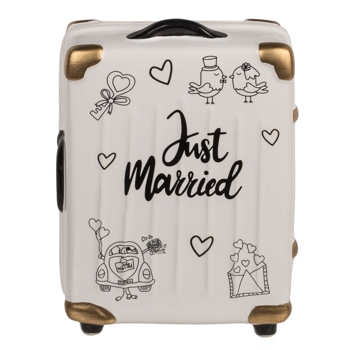 Out of the Blue Spardose Spardose Just Married Trolley Koffer 11x6x16cm günstig online kaufen