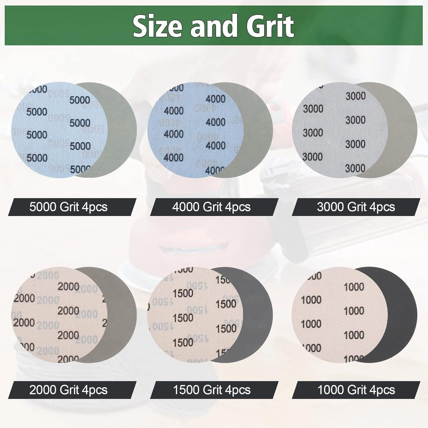 LuxusKollektion Schleifscheibe Schleifpapier 125mm Klett Rund Körnung 1000 5000 Auto 24 – Bild 2 von 5
