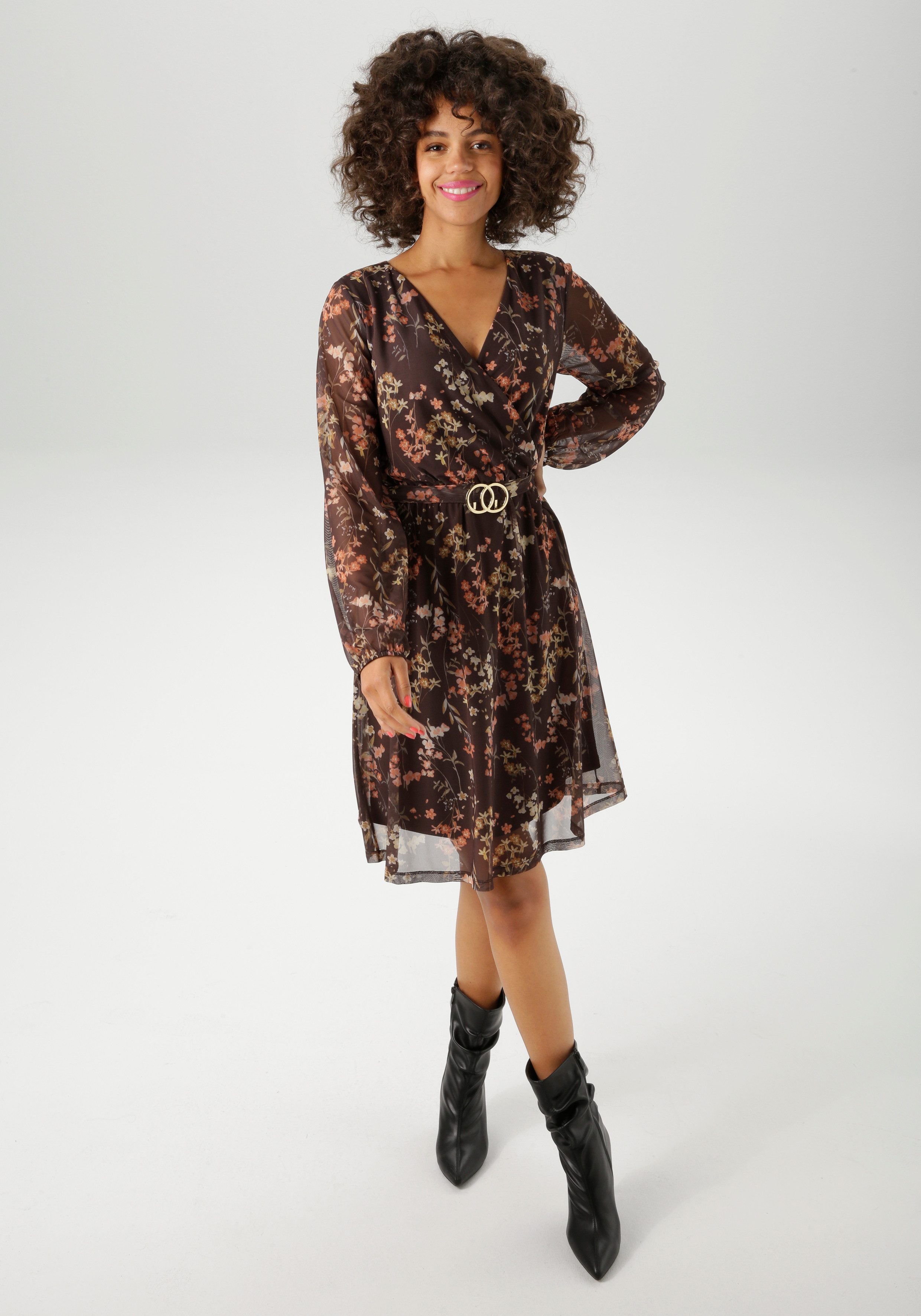 Aniston CASUAL Blusenkleid mit dekorativer Brosche günstig online kaufen