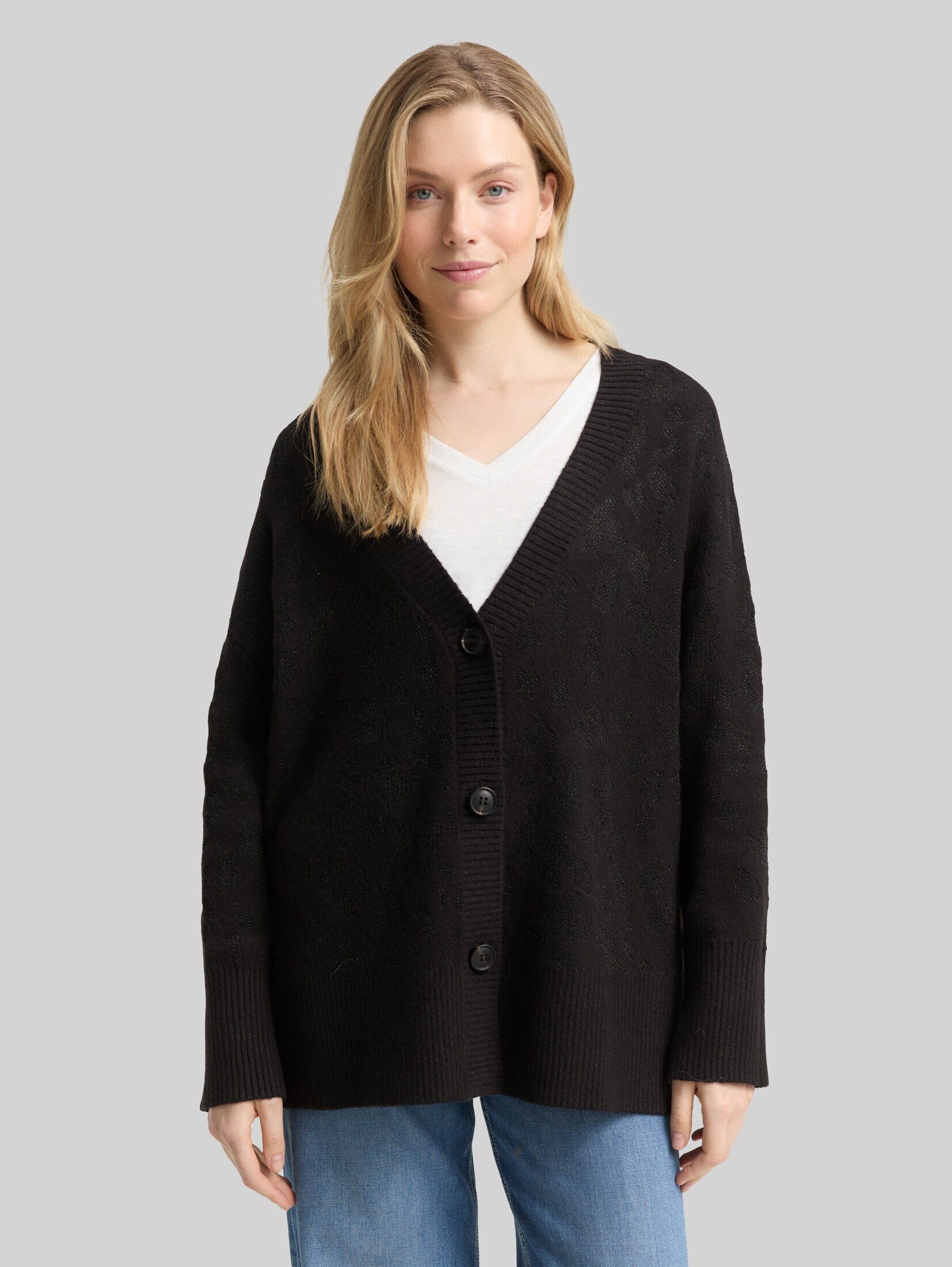 TOM TAILOR Cardigan Pullover & Strickjacken Oversize Cardigan mit Glitzer-Effekt