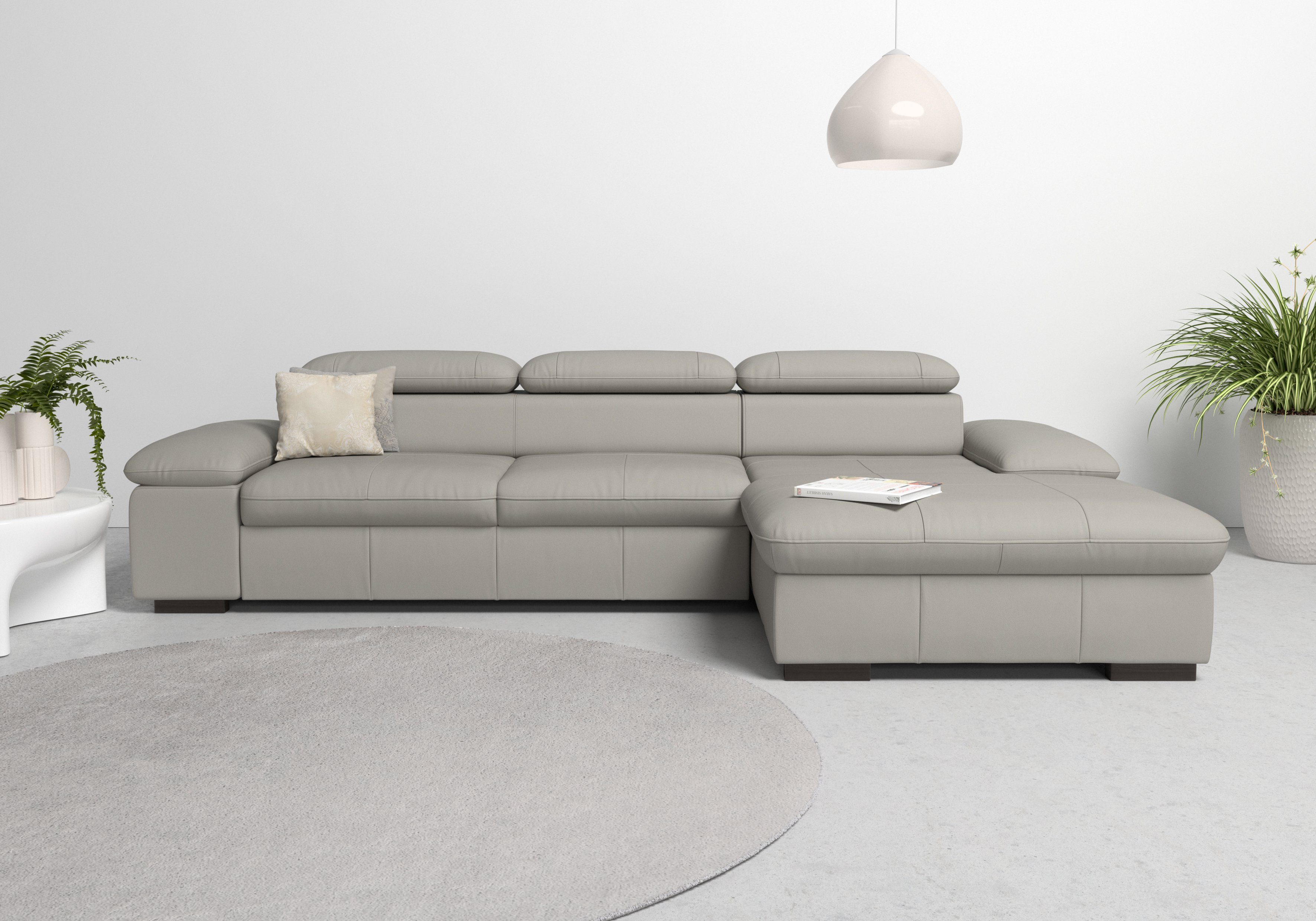 Home affaire Ecksofa Alberto L-Form, mit Kopfteilverstellung, wahlweise mit Bettfunktion