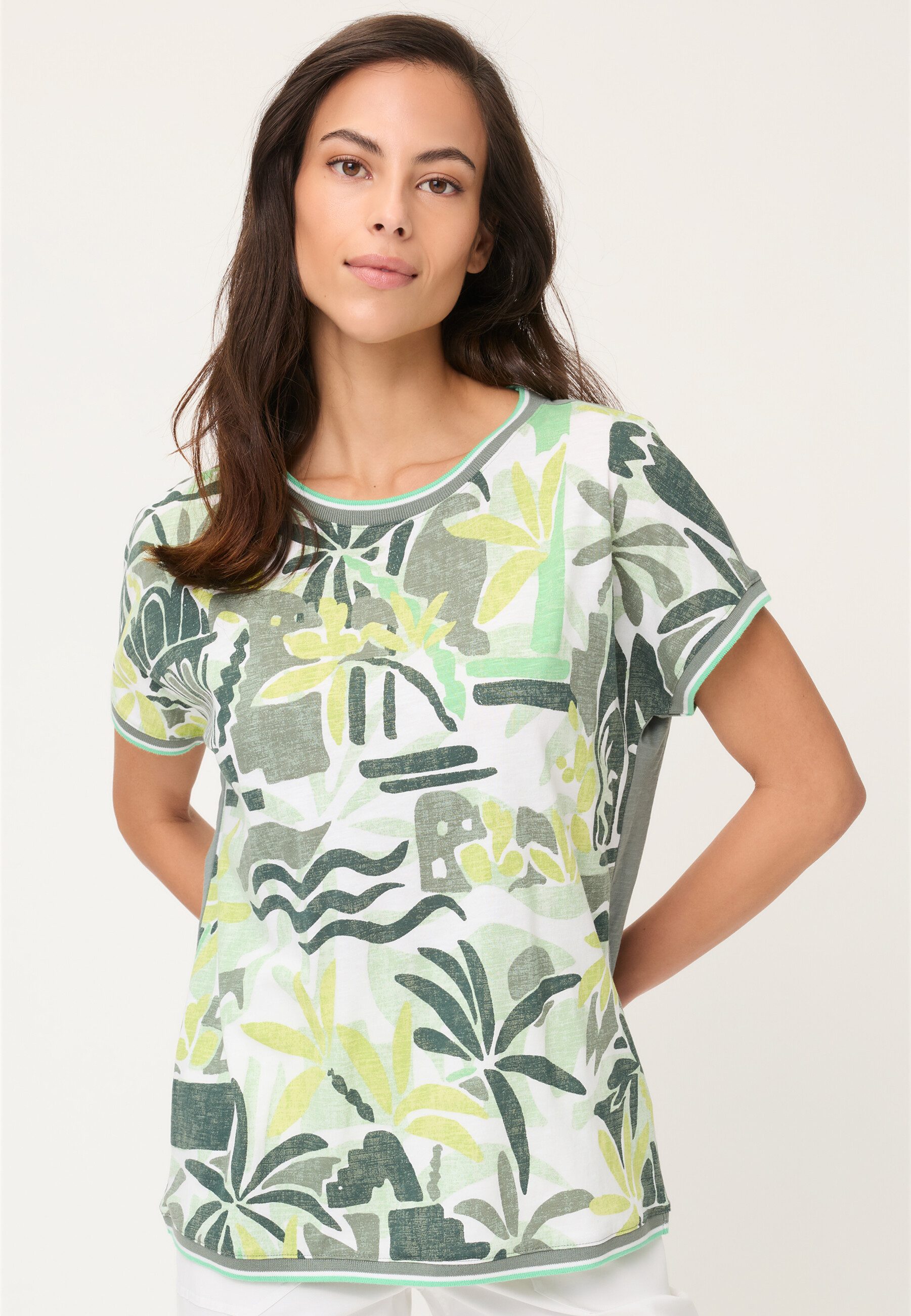 Olsen T-Shirt mit Rundhalsausschnitt und Front-Print