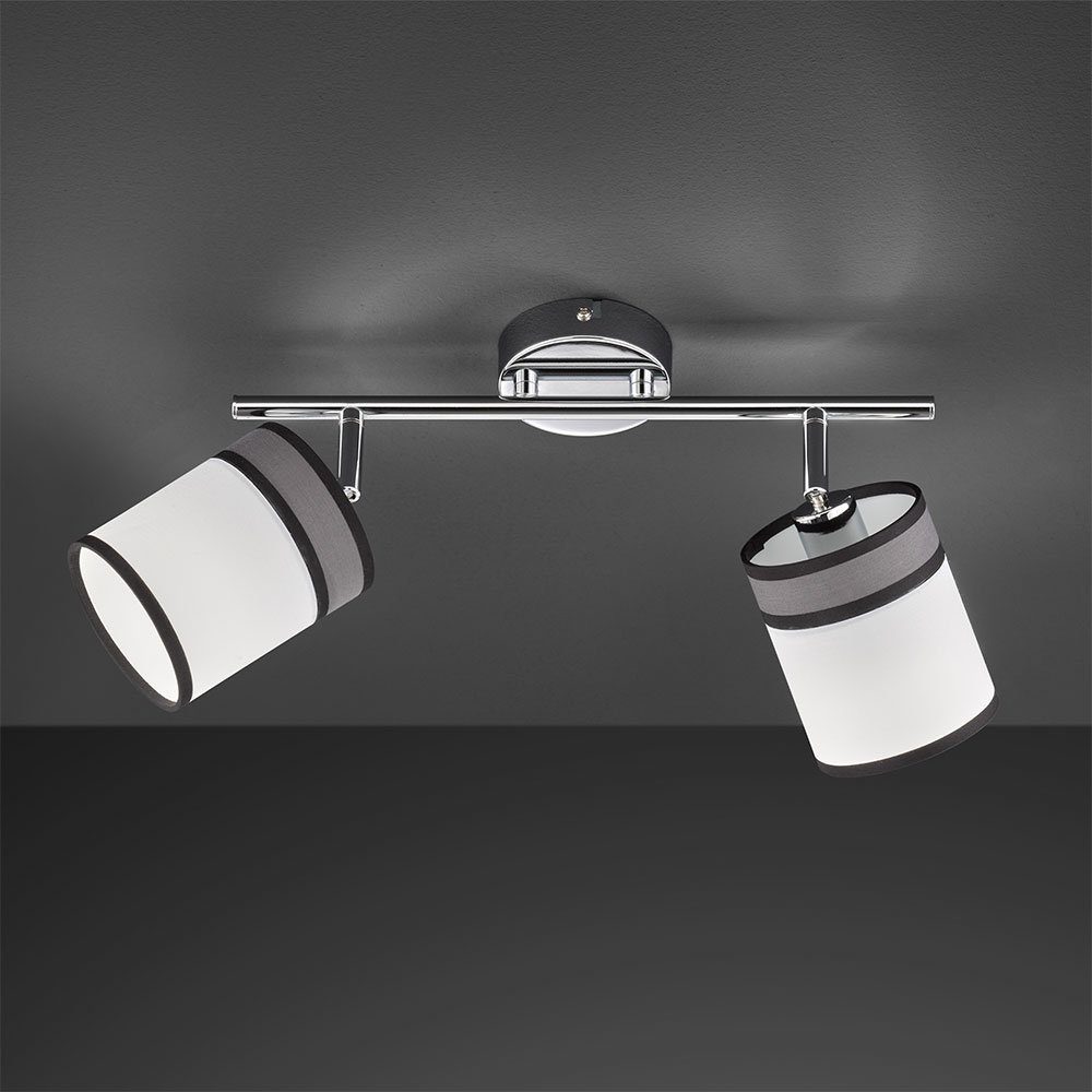 Deckenlampe Flammig Deckenspot, Leuchtmittel Deckenleuchte grau LED inklusive, Spots 2 nicht Wohnzimmer grau-weiß, WOFI