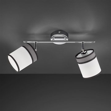 WOFI LED Deckenspot, Leuchtmittel nicht inklusive, Deckenleuchte 2 Flammig grau Deckenlampe Wohnzimmer grau-weiß, Spots