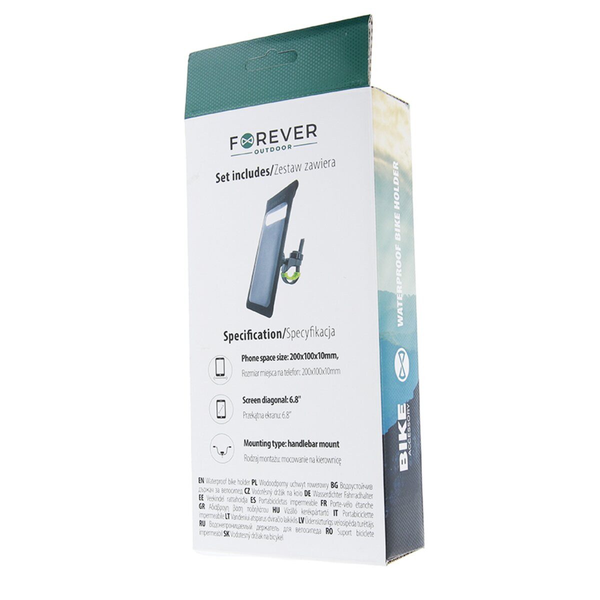 Forever Smartphone-Halterung BH-130 Fahrrad-Handyhalterung Schwarz wasserdicht mit Touchfolie, (bis 6,8 Zoll, Einzelartikel, Einzelartikel, Wasserdichte Hülle mit berührungssensitiver Folie)