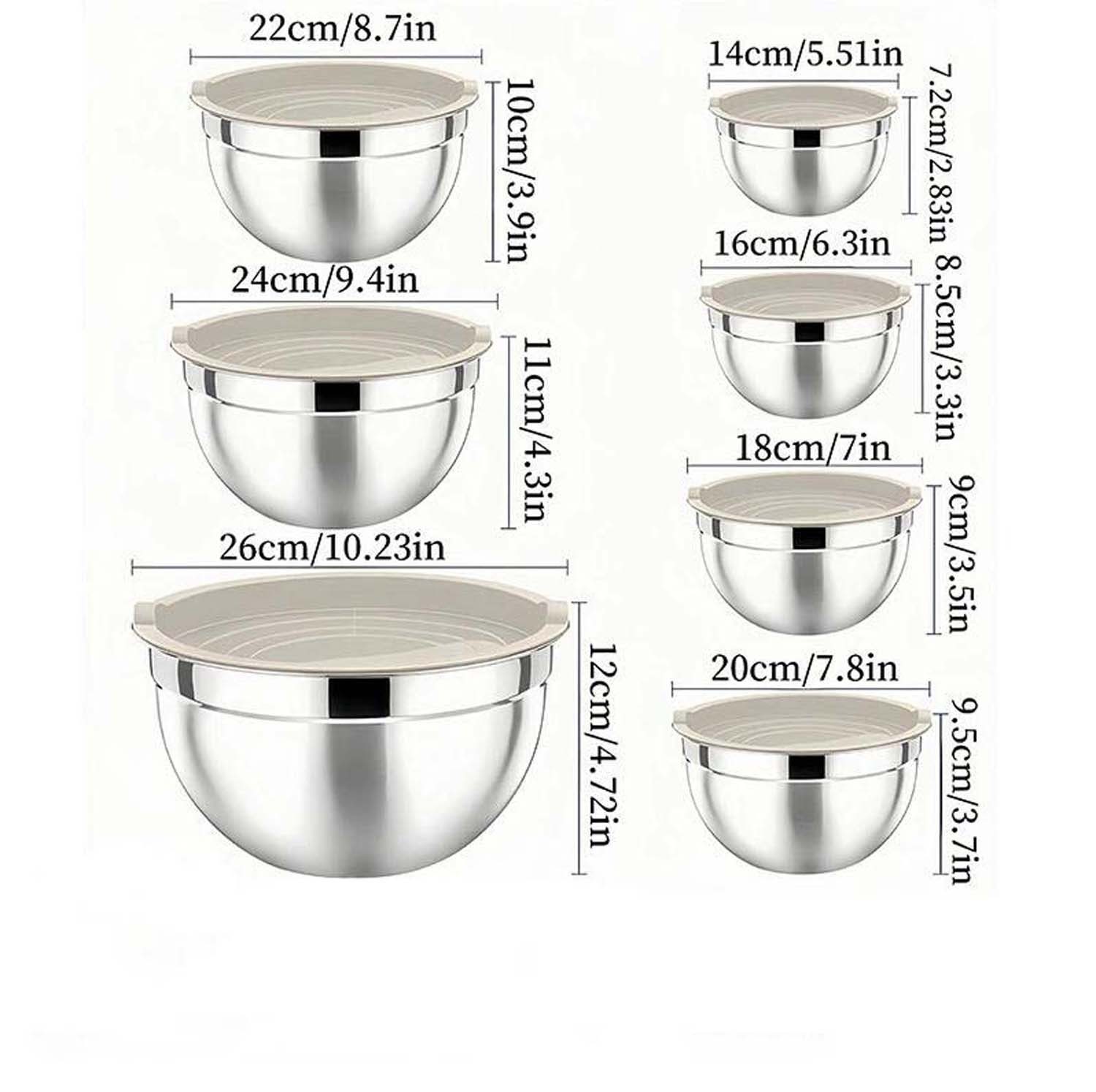 trends for living Küchenorganizer-Set Rührschüssel Edelstahl Set 7 tlg. mit günstig online kaufen