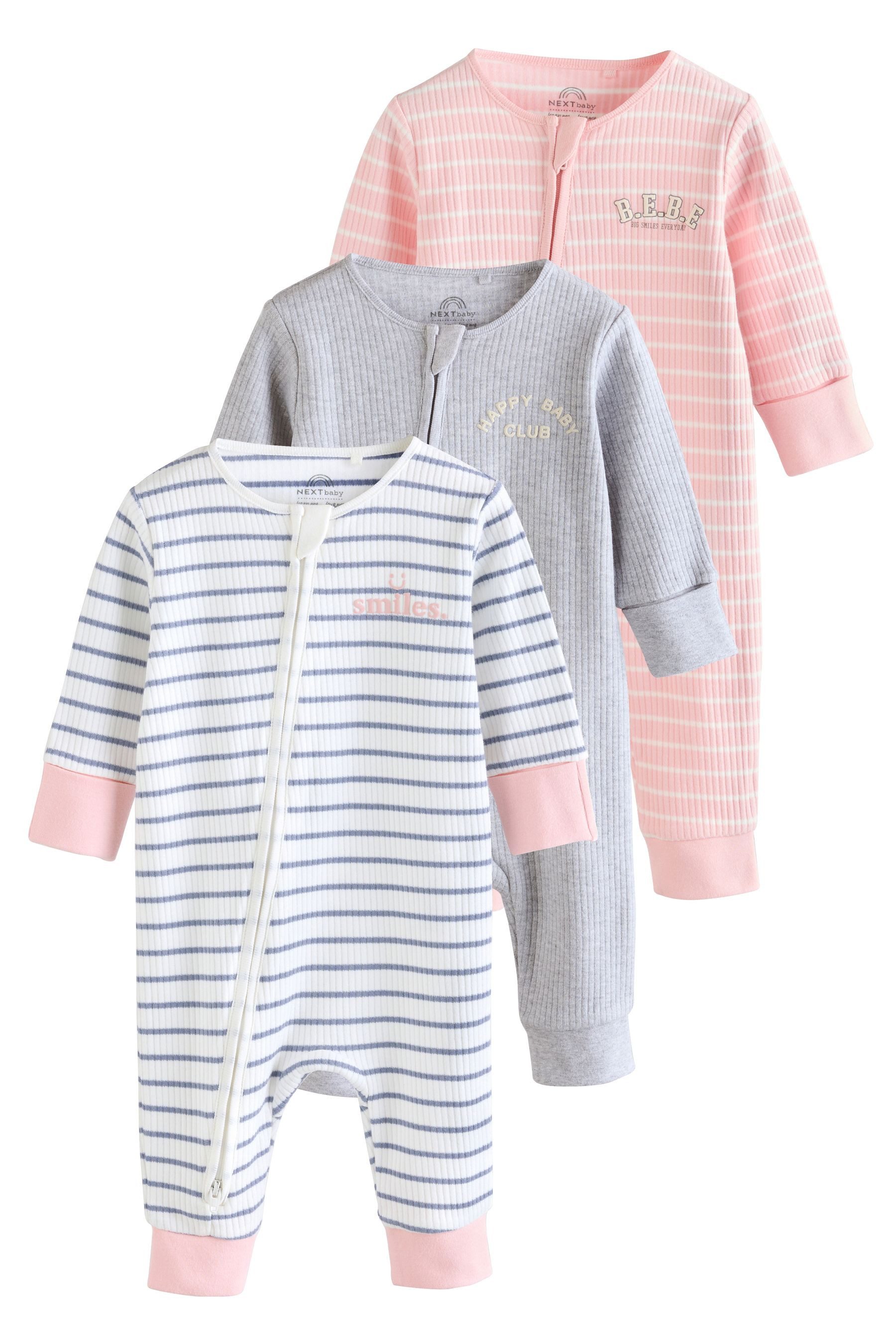 Next Schlafoverall Baumwollstrampler, 3 Stk. (3-tlg) günstig online kaufen