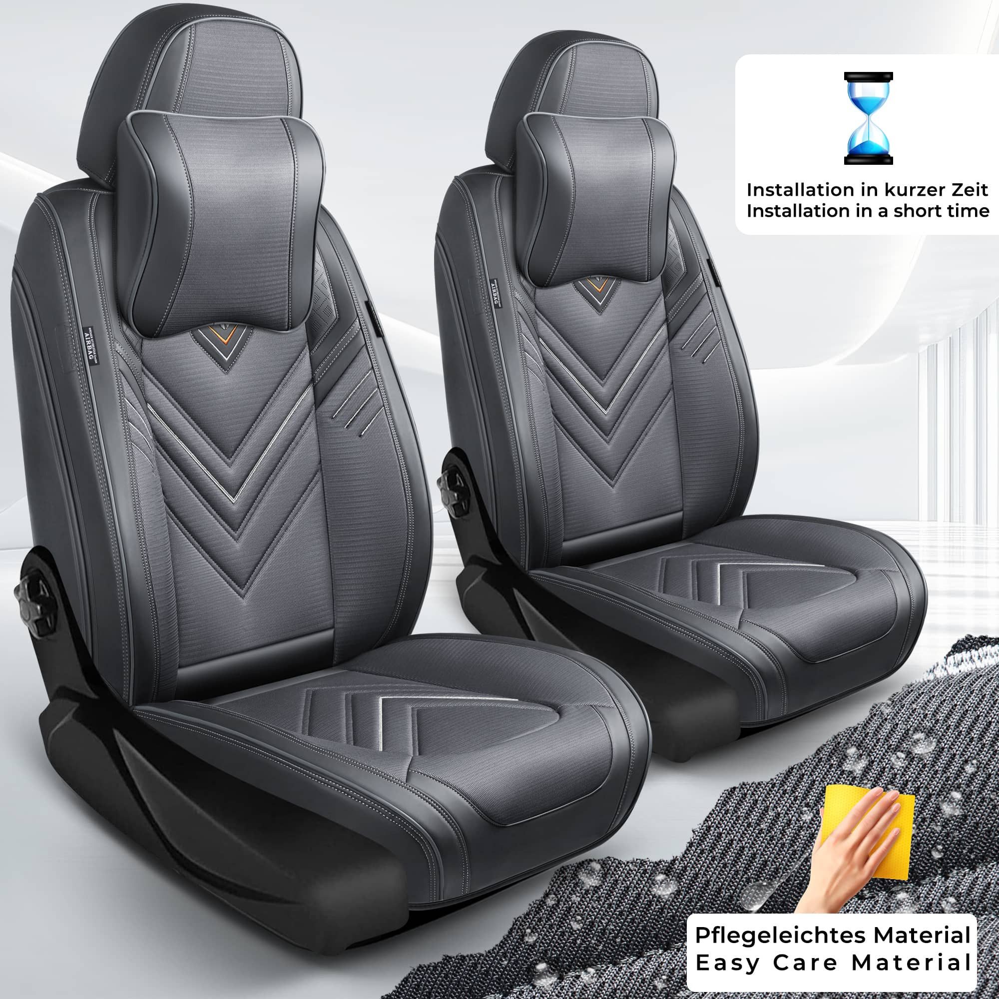 BREMER SITZBEZÜGE Autositzbezug für VW Bora Bj 1998-05 (SL1), Set, Schonbezüge Sitzbezüge Fahrer und Beifahrer, in Schwarz