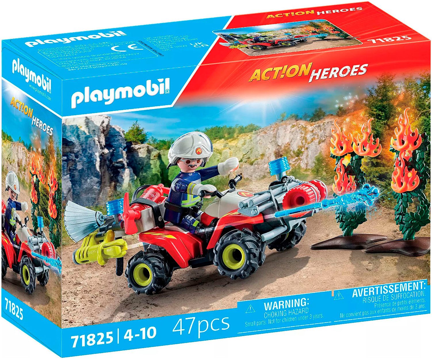Playmobil® Feuerwehr Quad löscht Heckenbrand (71825), Playmobil Action Hero günstig online kaufen