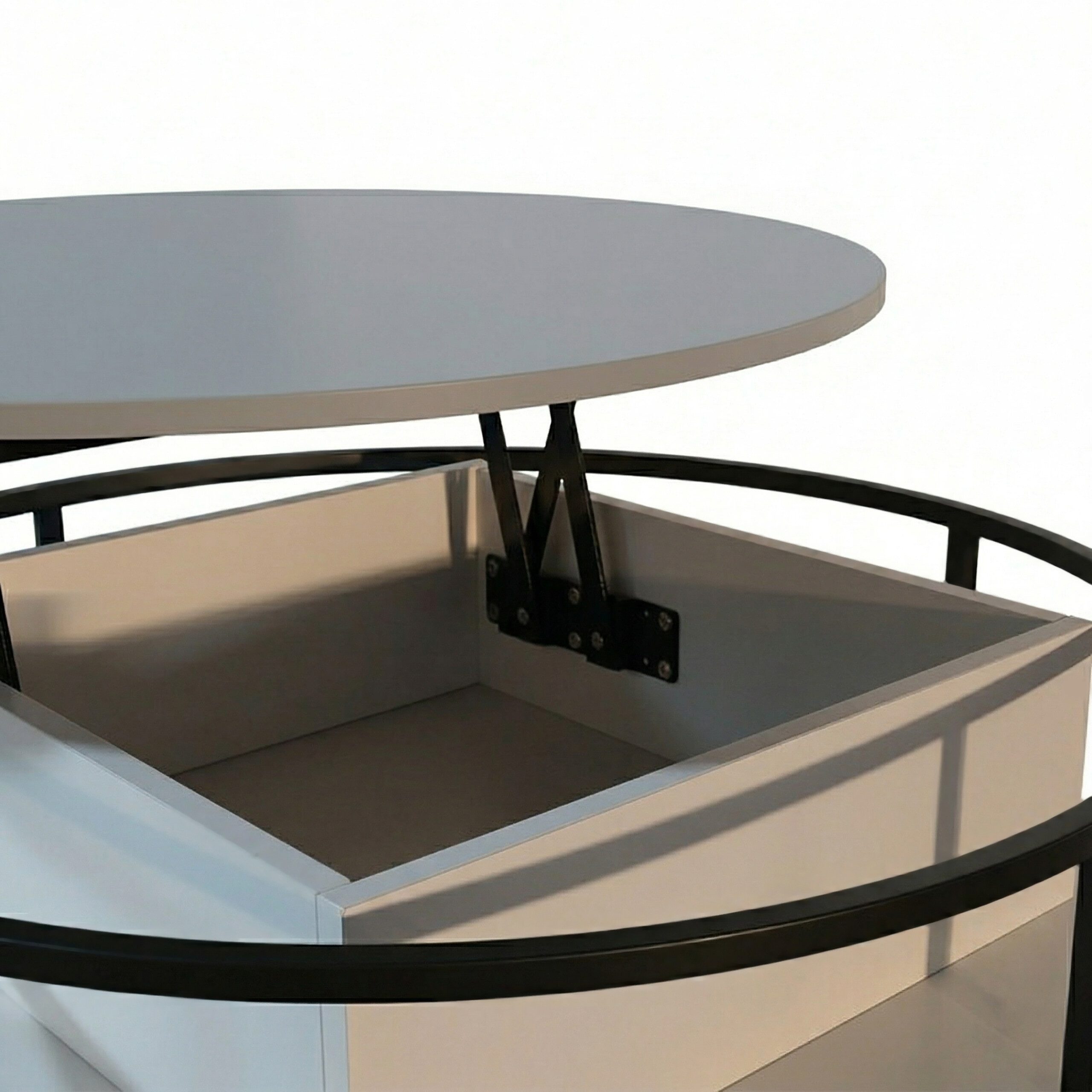 relaxdays Couchtisch mit Hebeplatte & Stauraum, grau