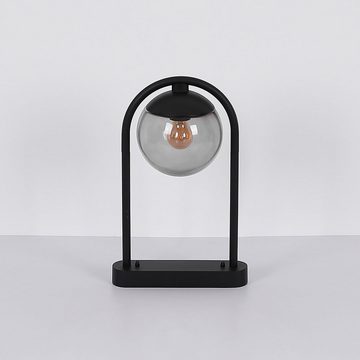 Globo Sockelleuchten, Leuchtmittel nicht inklusive, Wegeleuchte Außenstehlampe Gartenleuchte Glaskugel schwarz H 50 cm
