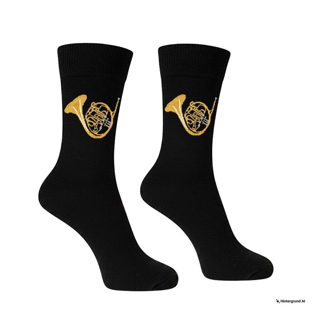 mugesh Freizeitsocken Musik Socken Horn für Musiker