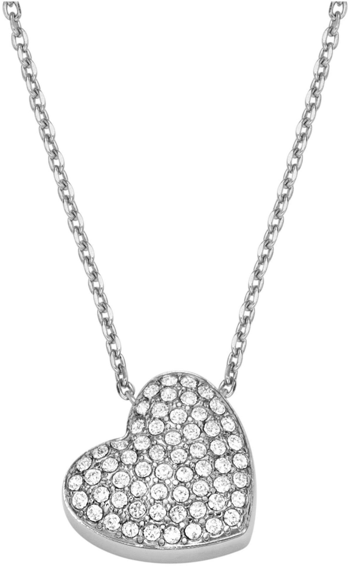 Fossil Kette mit Anhänger Schmuck Geschenk Edelstahl Halskette SADIE, mit Glasstein