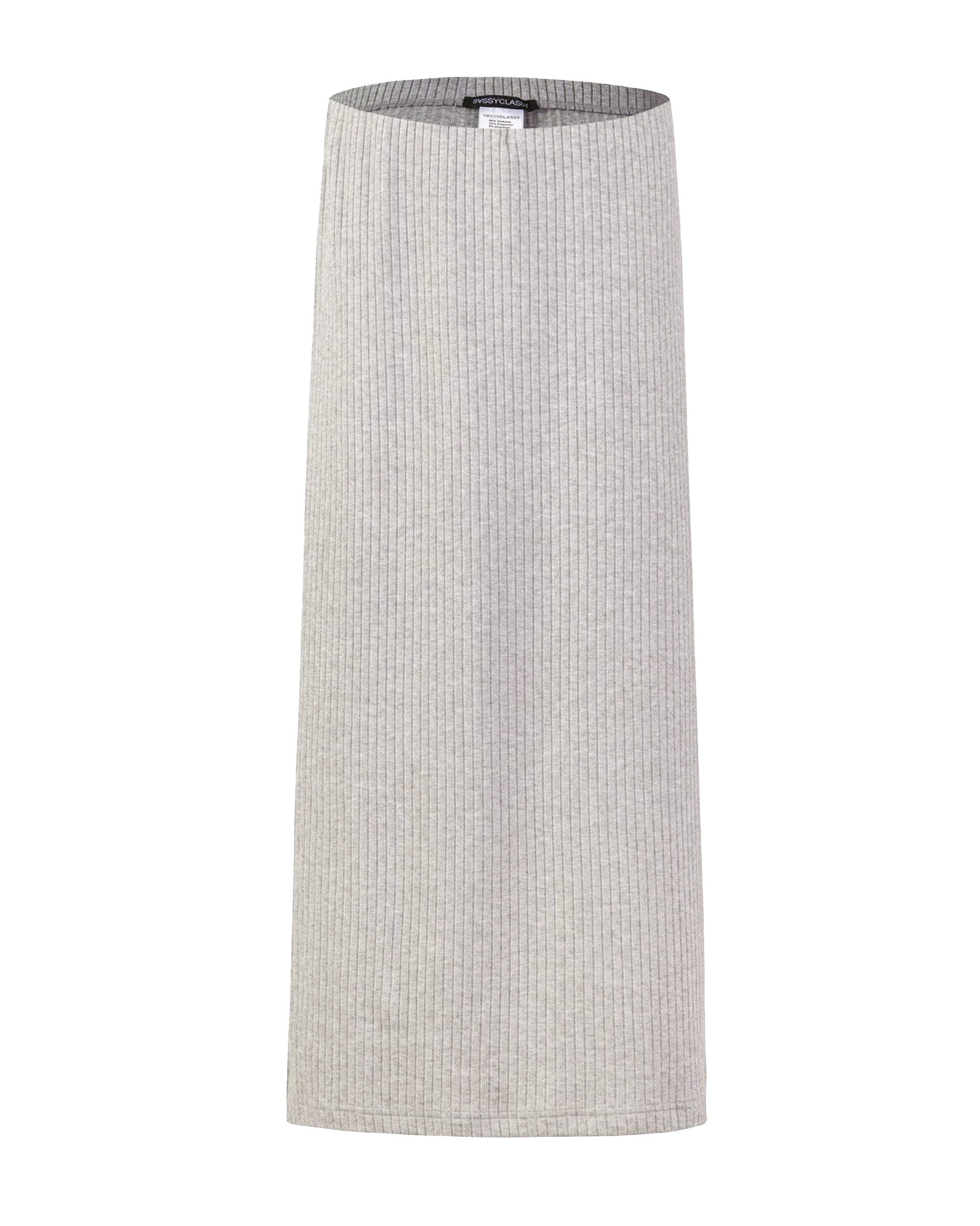 SASSYCLASSY Strickrock Gerippter Midirock Damen mit günstig online kaufen
