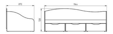 Feldmann-Wohnen Jugendzimmer-Set KOMBI, (Set, 1 Kleiderschrank + 1 Bett + 1 Schreibtisch + 1 Rollcontainer), Gesamtmaße B/T/H: variabel cm x 47-87 cm x 183 cm - in der Farbe Cappuccino