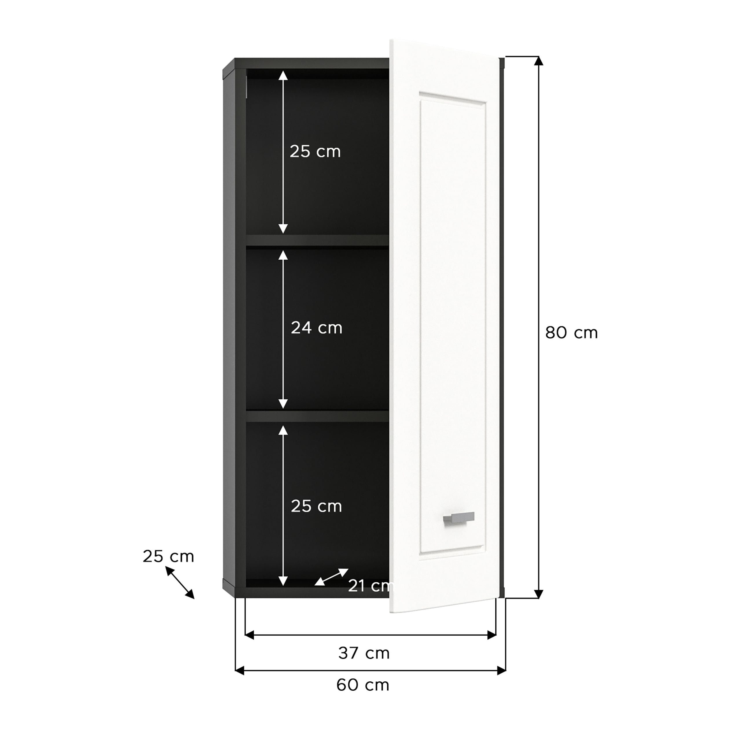 Newroom Hängeschrank Basin Hängeschrank Wandschrank grau Melamin MDF weiß matt TZ Modern Bad